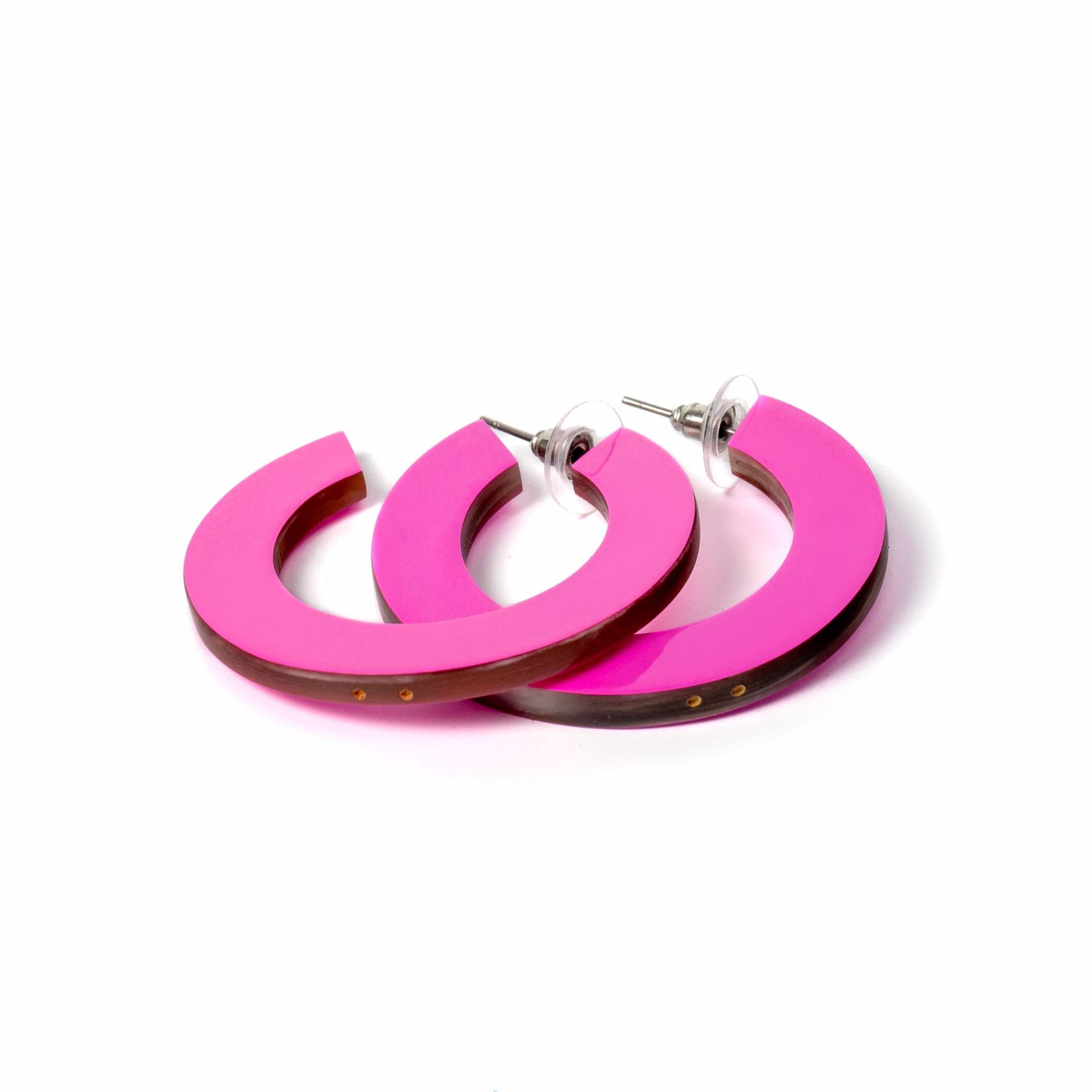 Créoles CÉLINE Rose Fluo