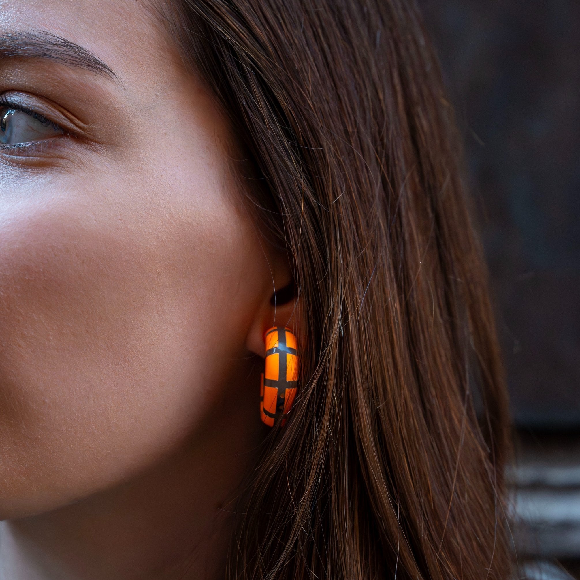 Créoles CLOTHILDE Orange Fluo