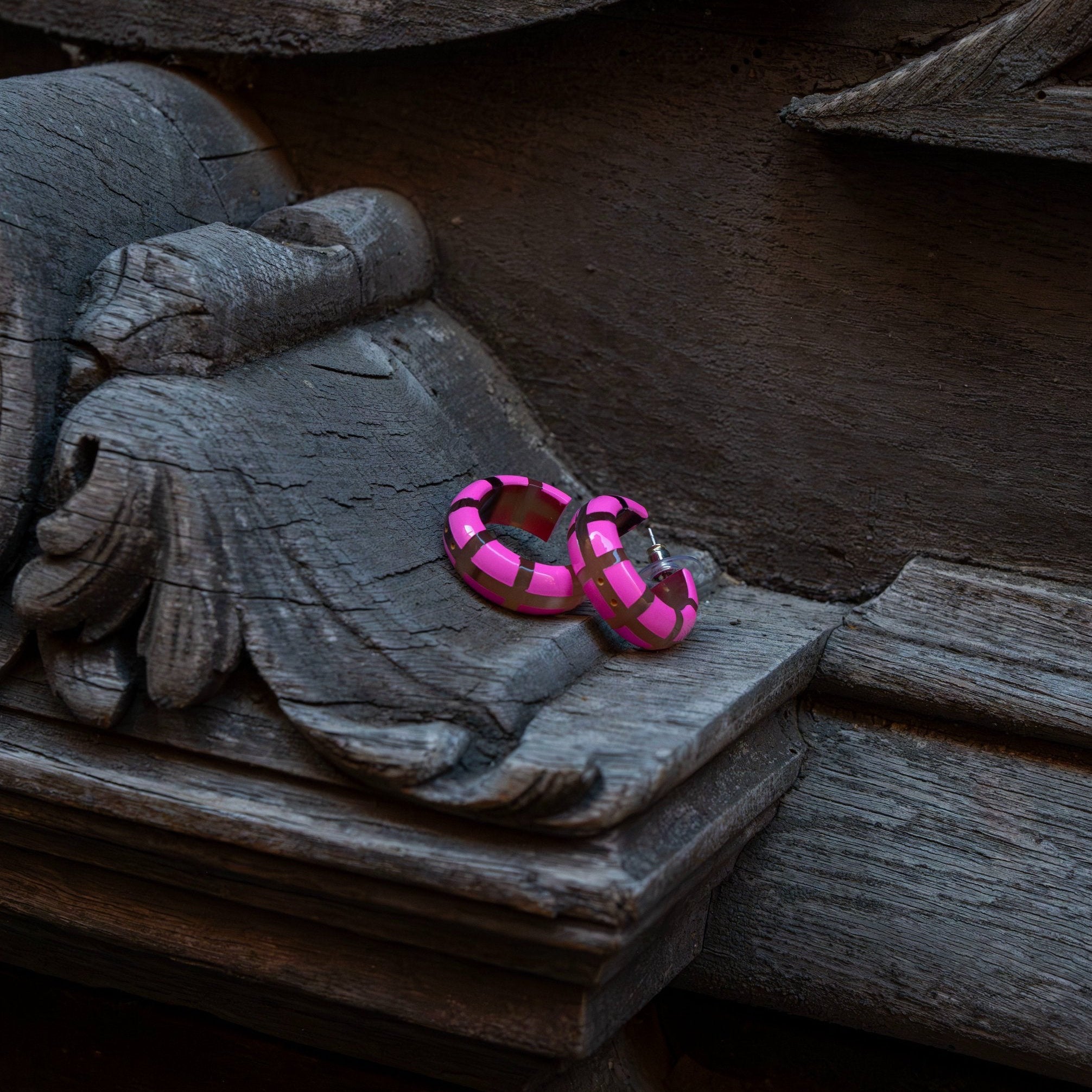 Créoles CLOTHILDE Rose Fluo