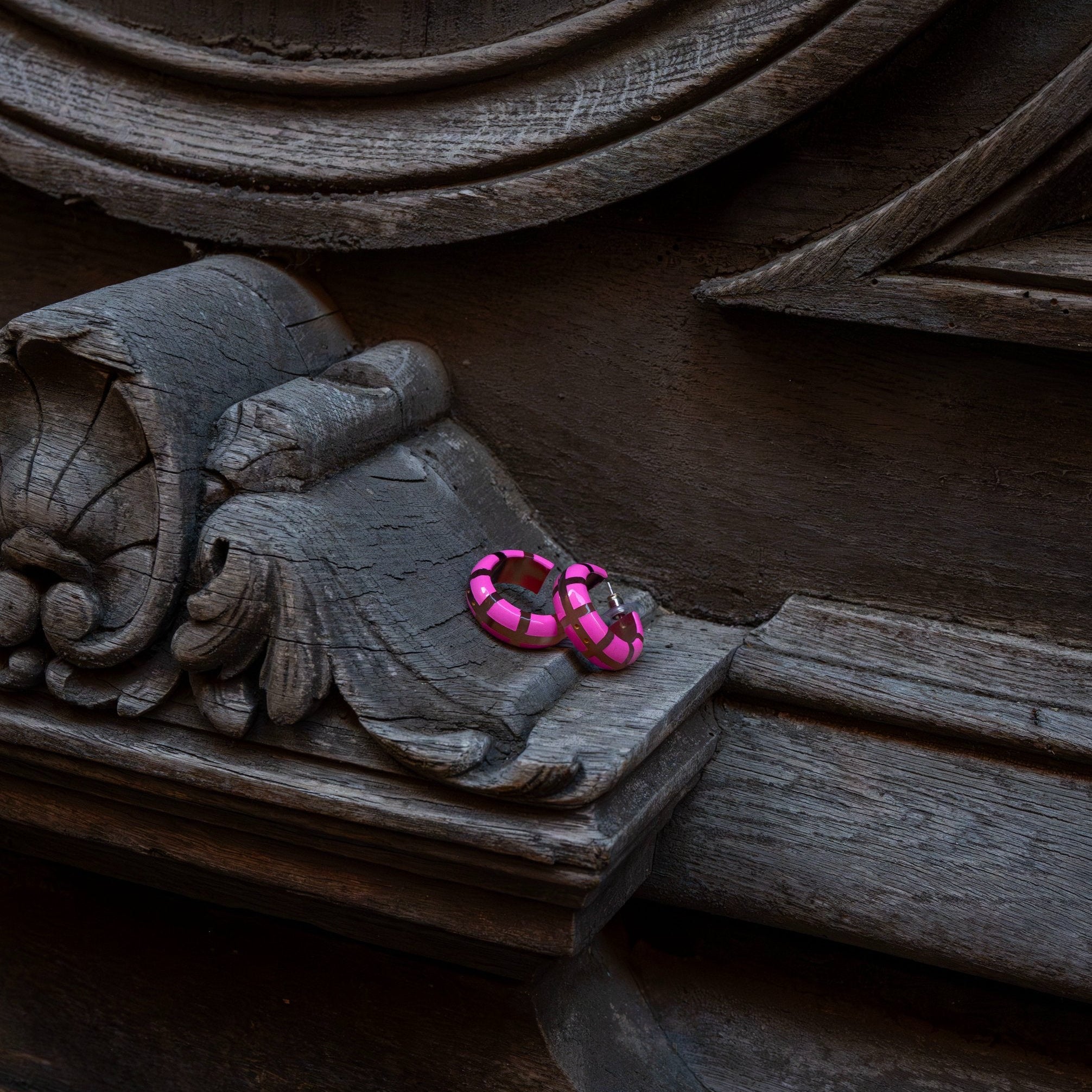 Créoles CLOTHILDE Rose Fluo