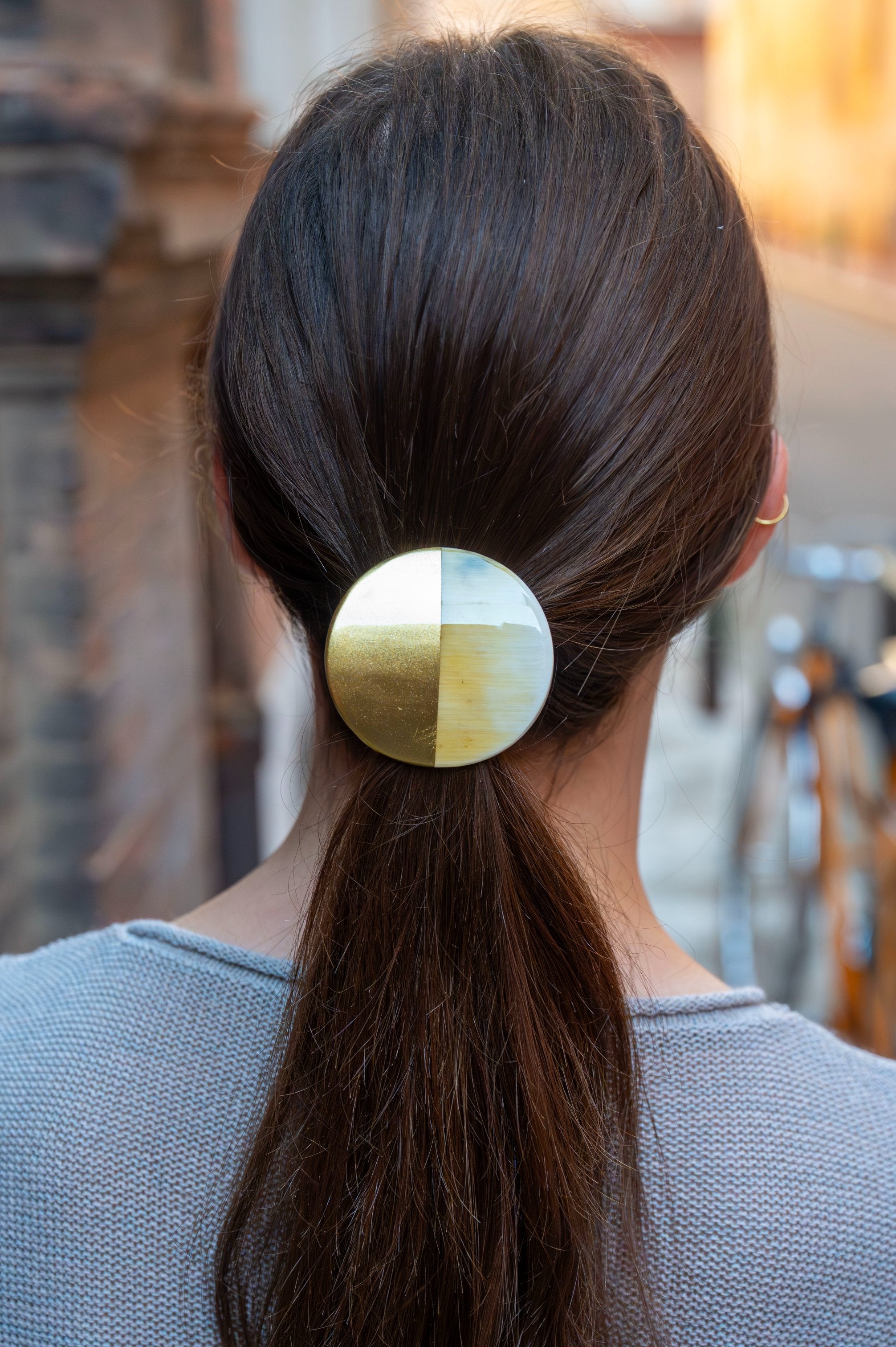 Élastique EUGÉNIE Corne Claire moitié Doré