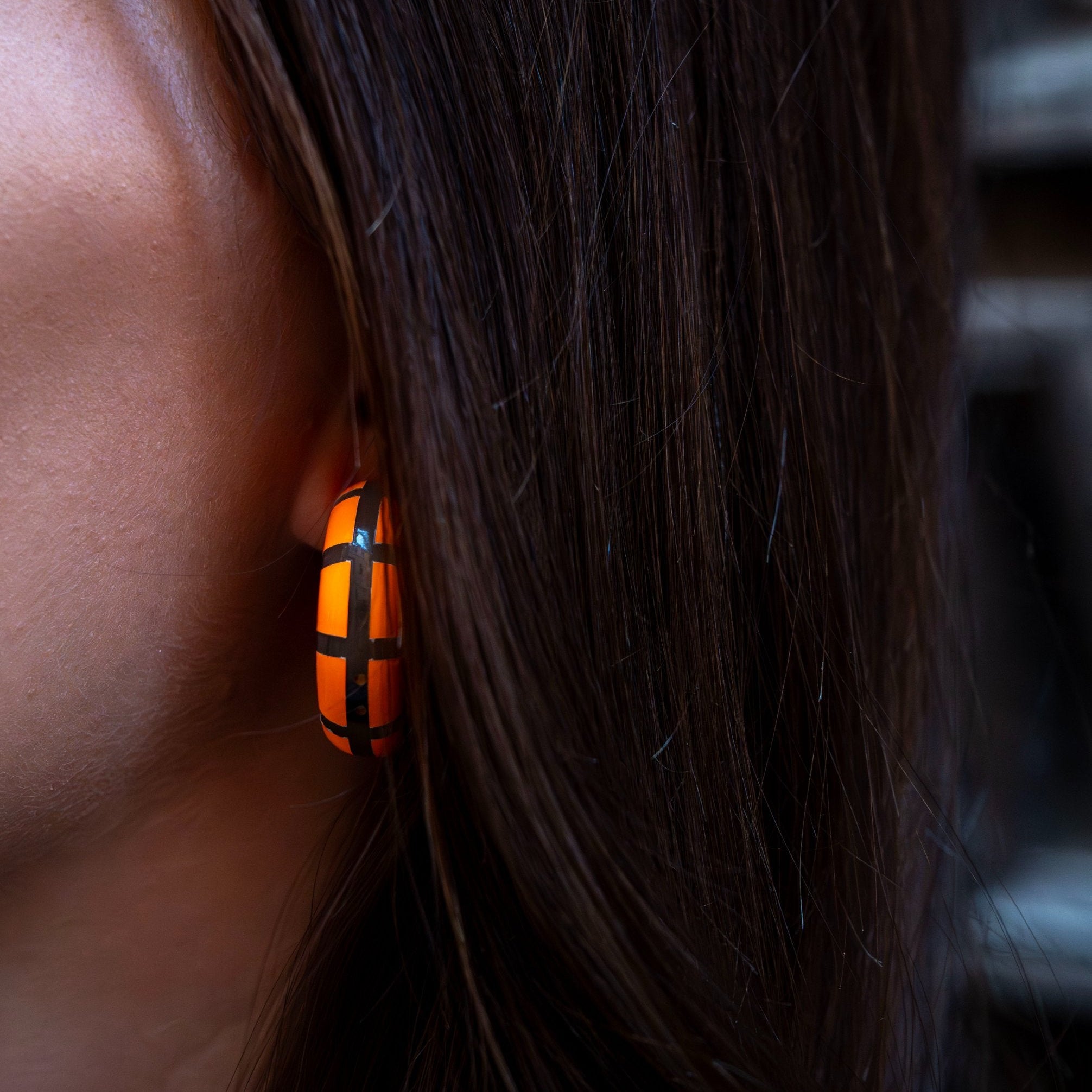Créoles CLOTHILDE Orange Fluo
