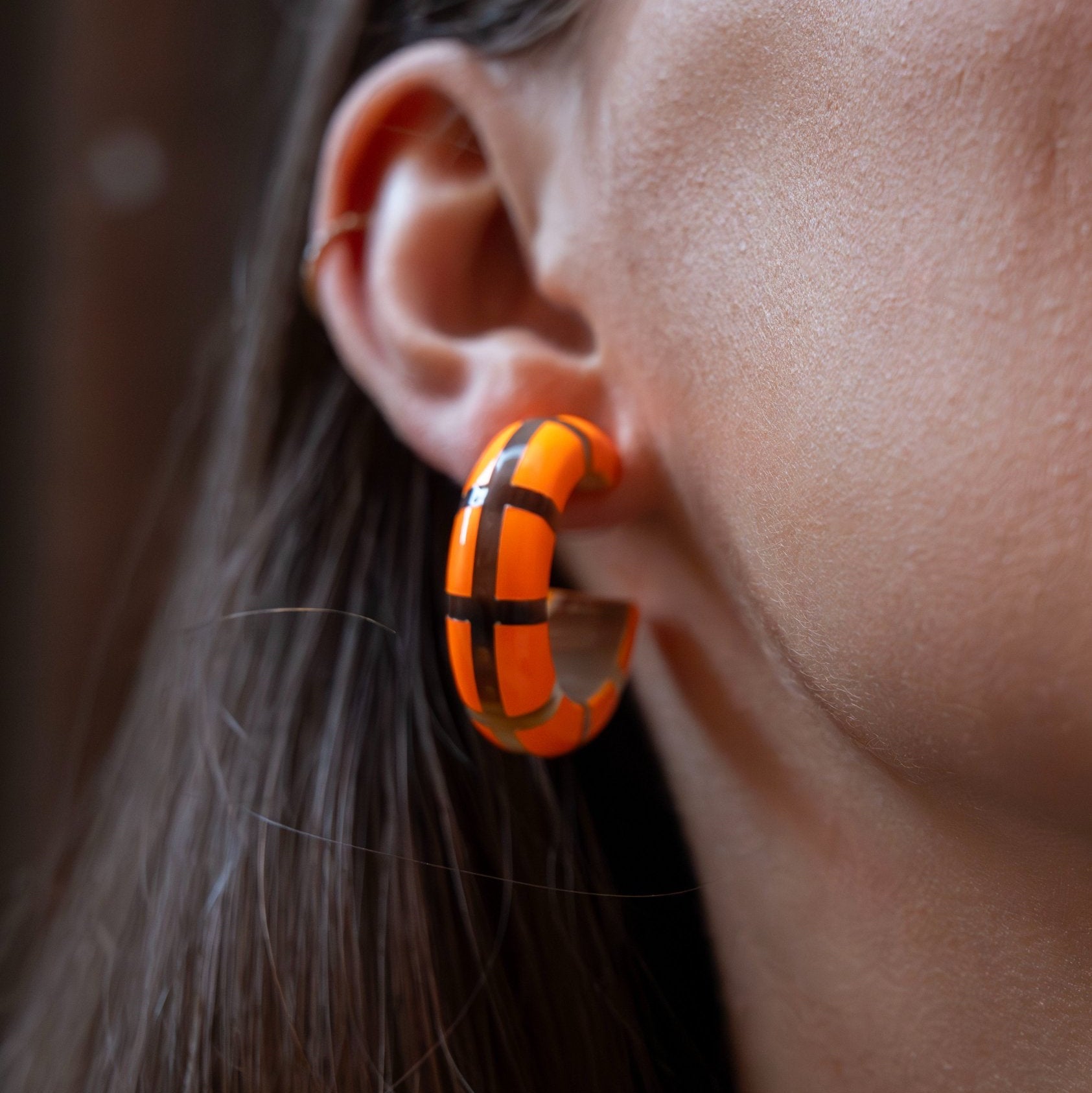 Créoles CLOTHILDE Orange Fluo