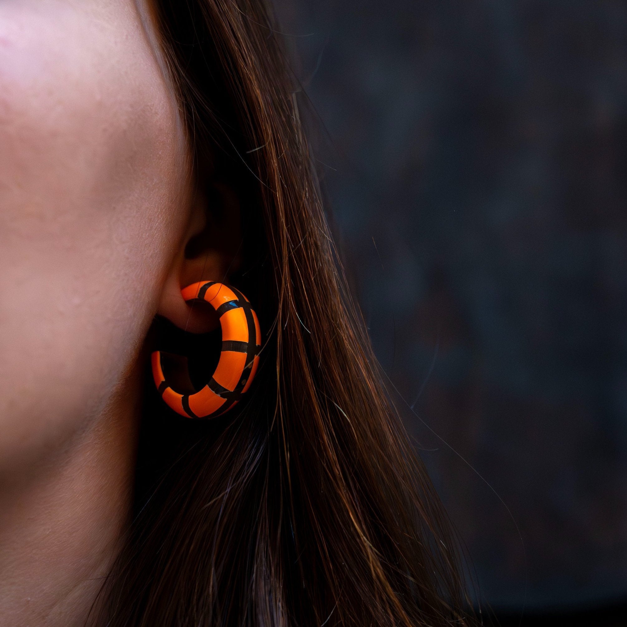 Créoles CLOTHILDE Orange Fluo