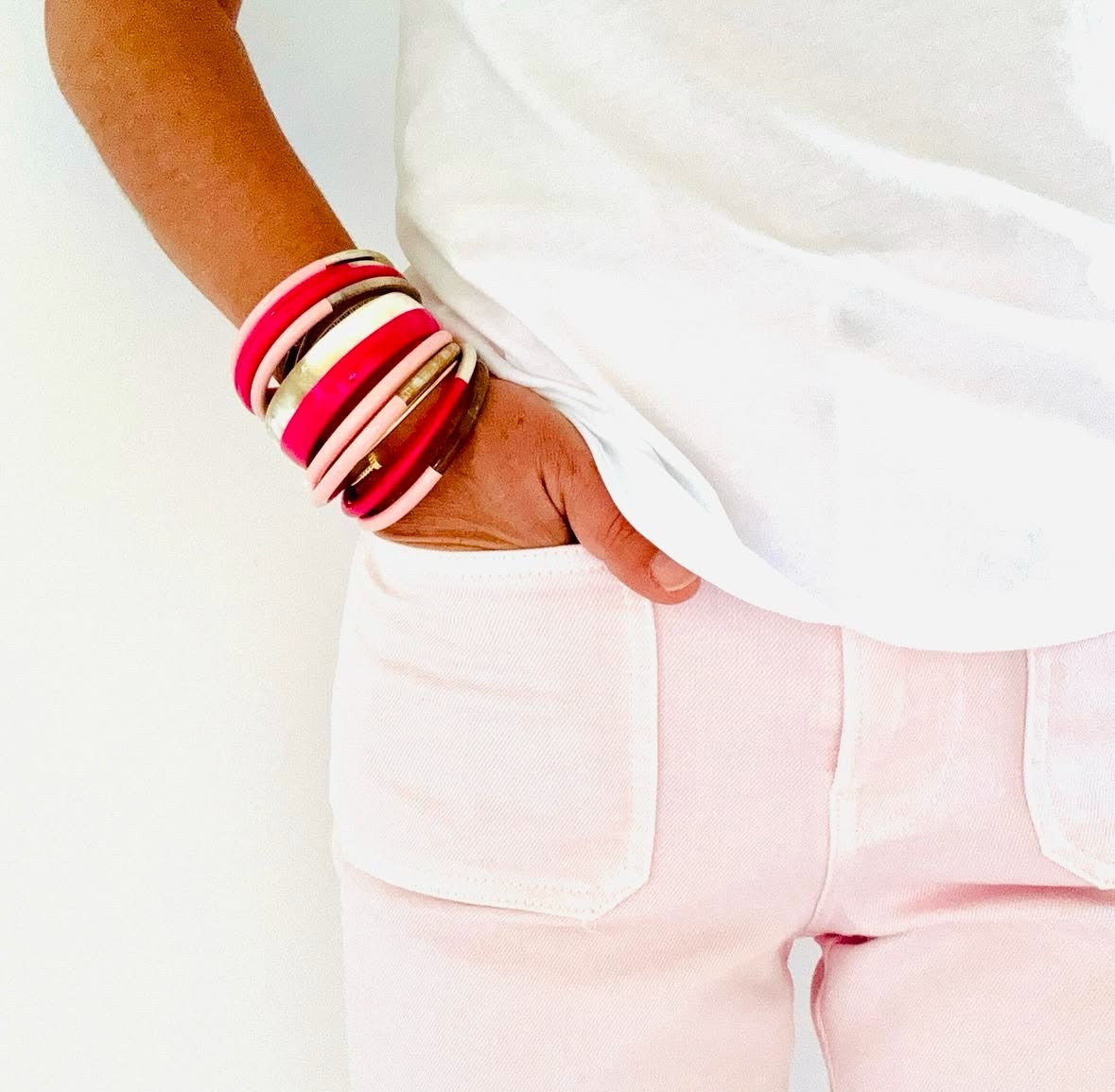 ATELIER1811 Combo Bradley Bougainvillier Billy Rose et Joncs Joe Rose Chamallow