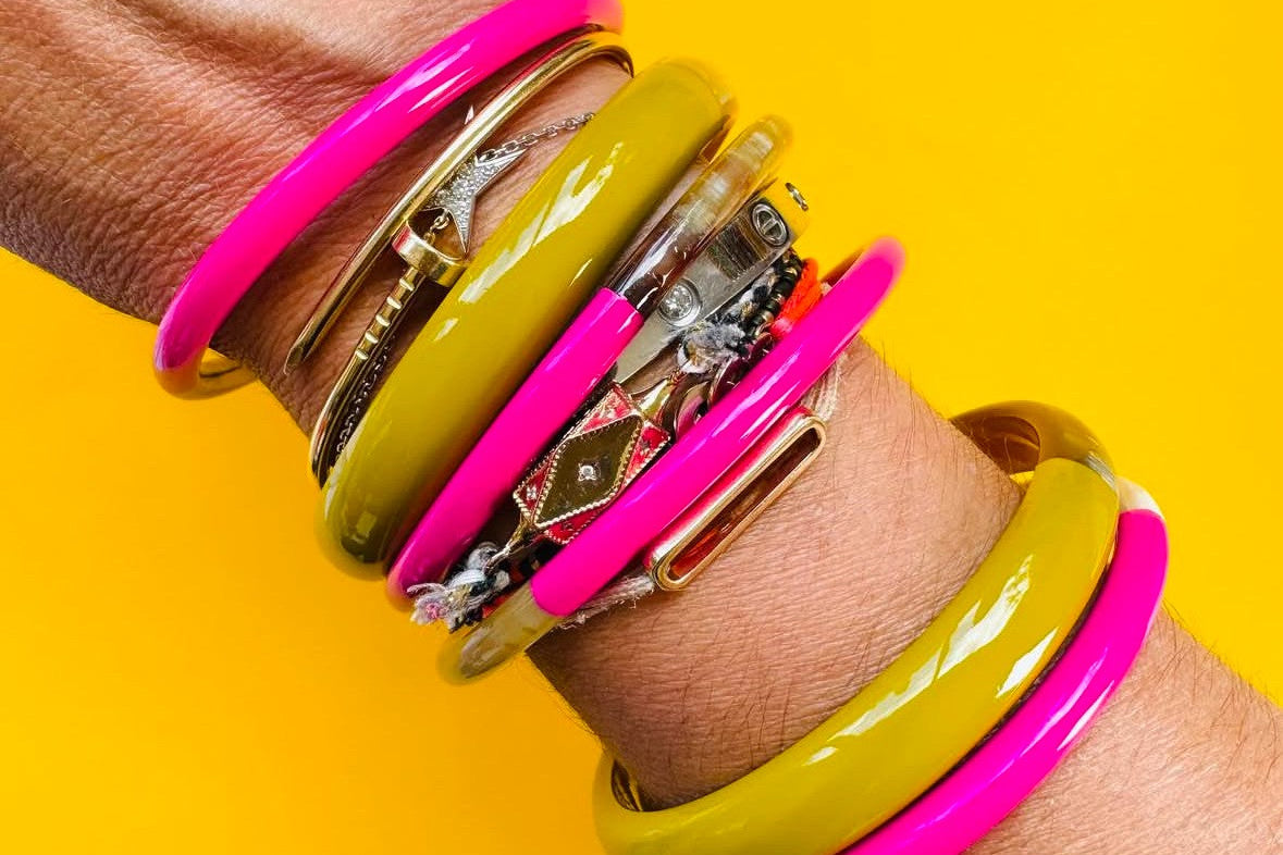 ATELIER1811 Combo Joncs Joe Rose Fluo et Billy Pistache