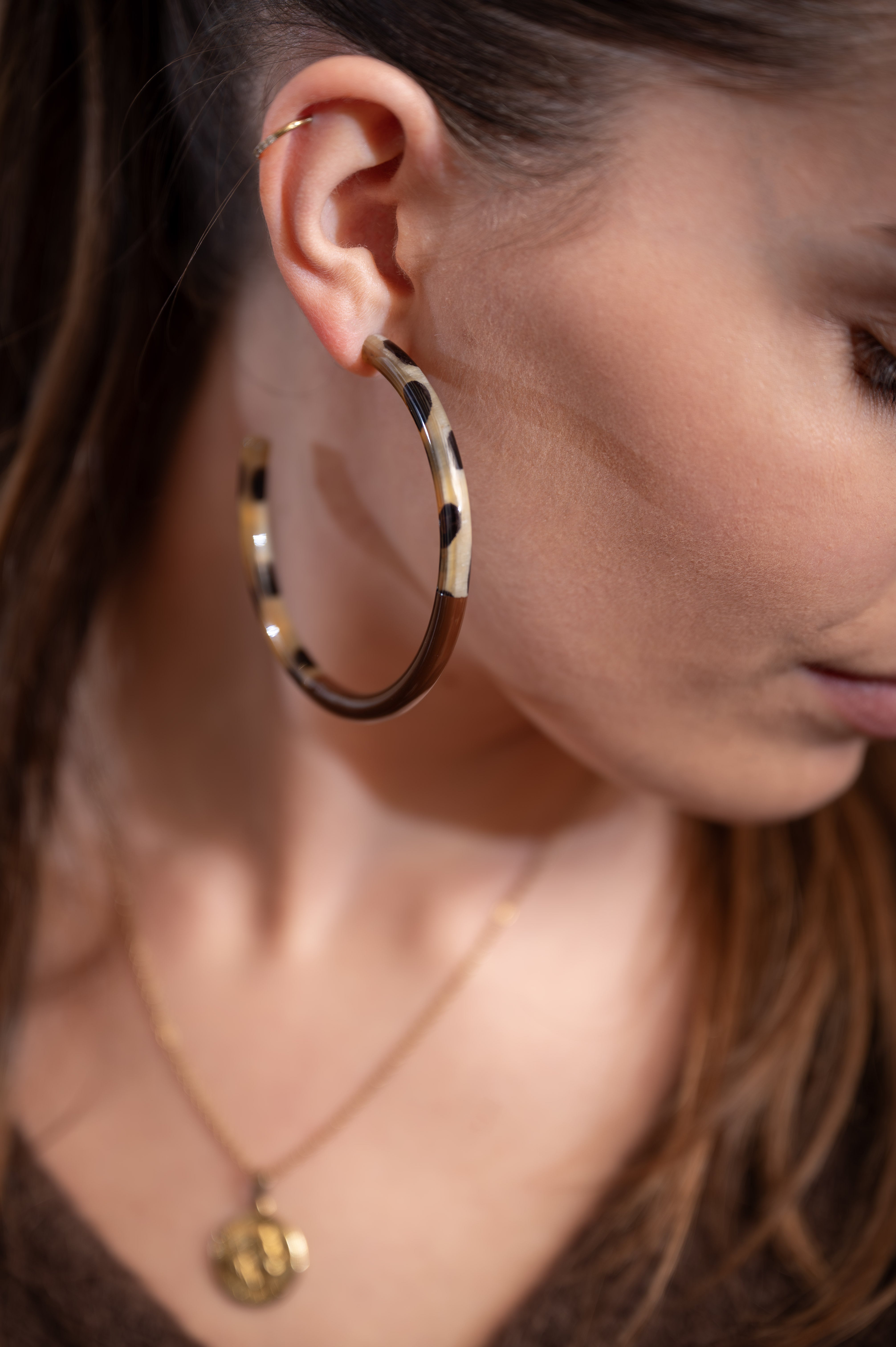 ATELIER1811 Créoles Kathleen Leopard Chocolat