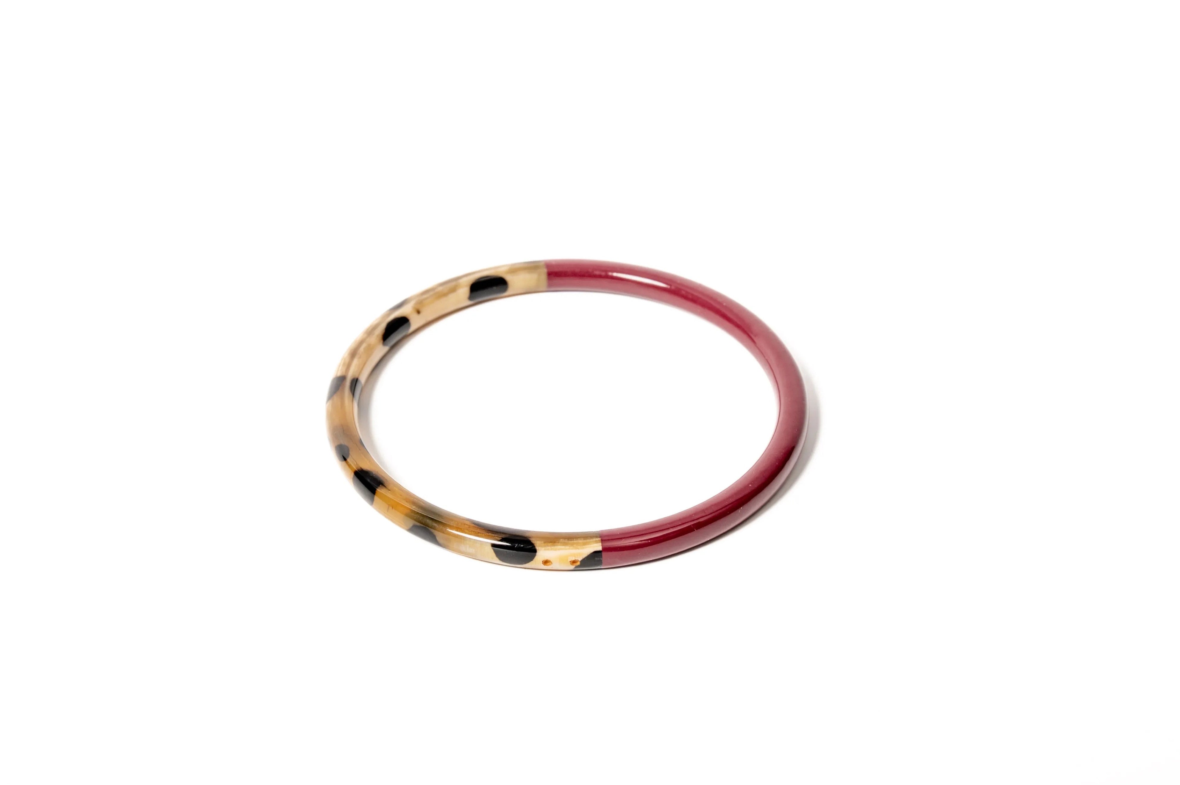 ATELIER1811 Jonc Joe Leopard Lie De Vin