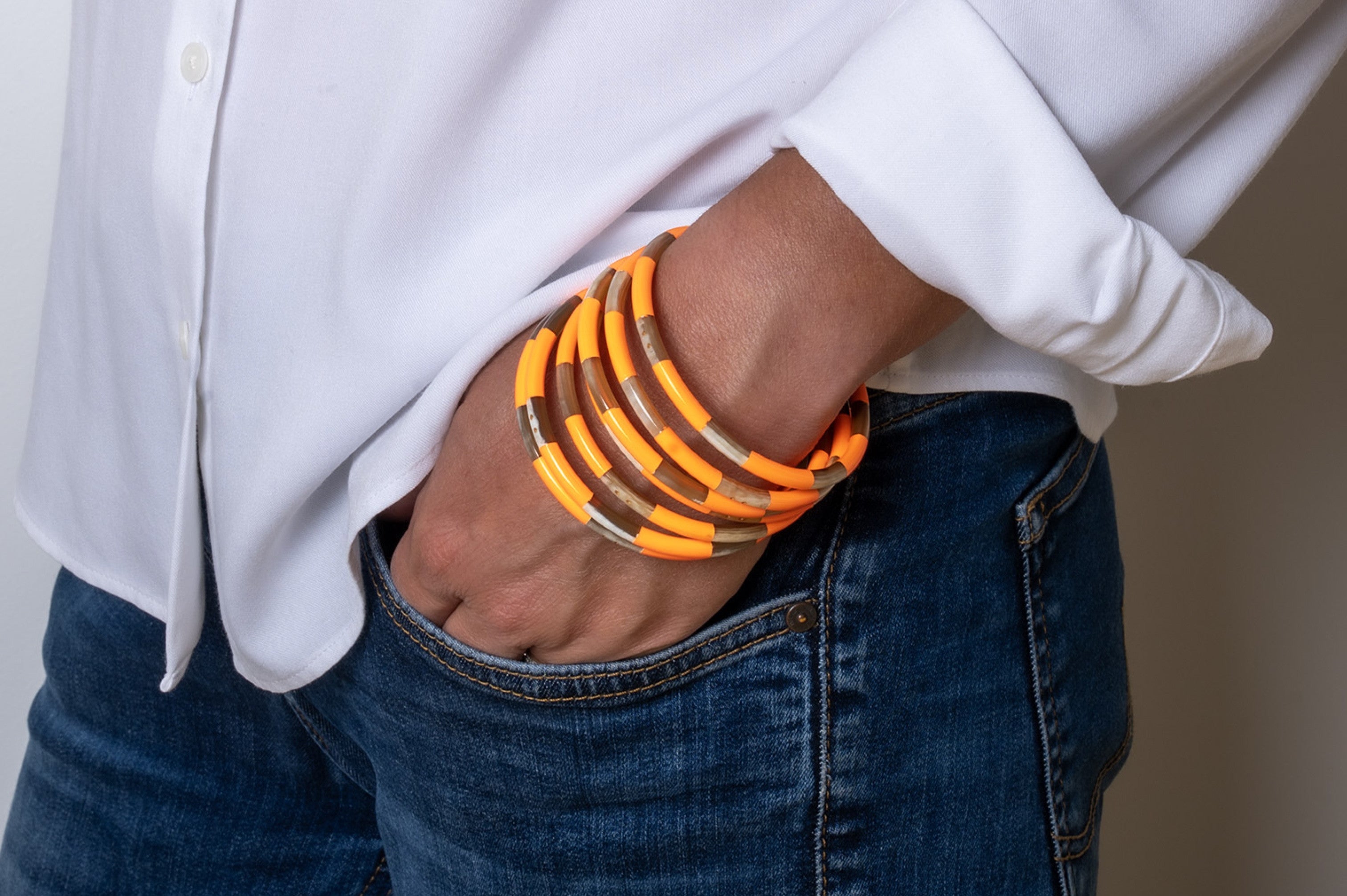 ATELIER1811 Joncs Joe Rayé Orange