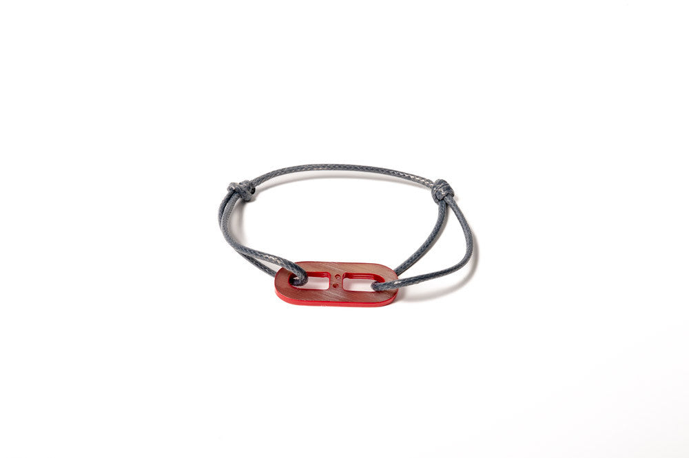 ATELIER1811 Maillon Martin Rouge sur lien gris reversible