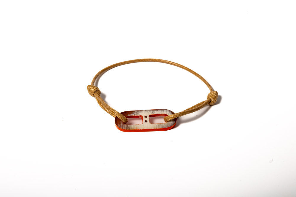 ATELIER1811 Maillon Martin reversible Orange et corne claire