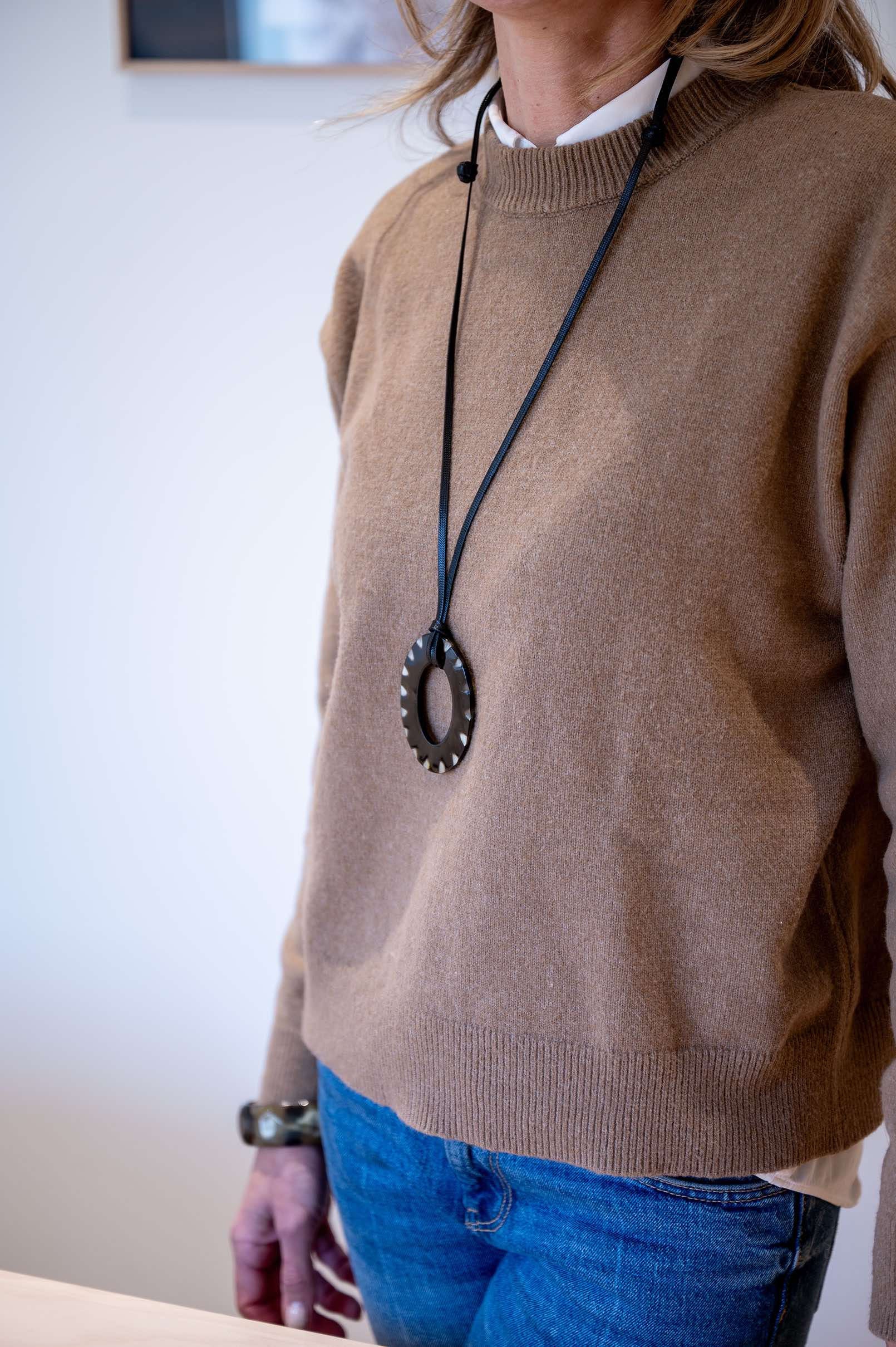 ATELIER1811 Pendentif Colette Naturel Noir & Blanc