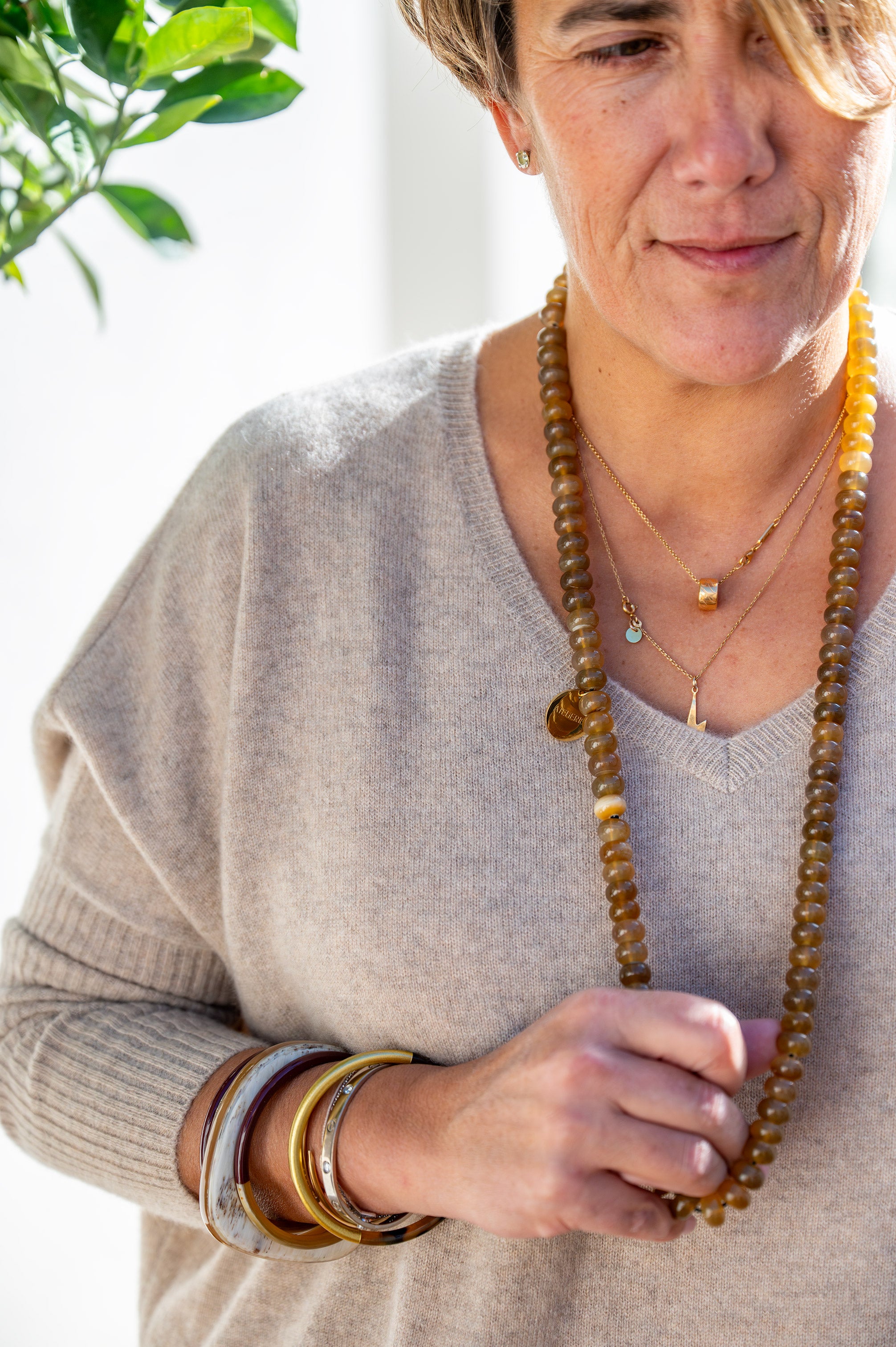 ATELIER1811 Sautoir Scarlett naturel clair et combo de bracelet Blake et Joe