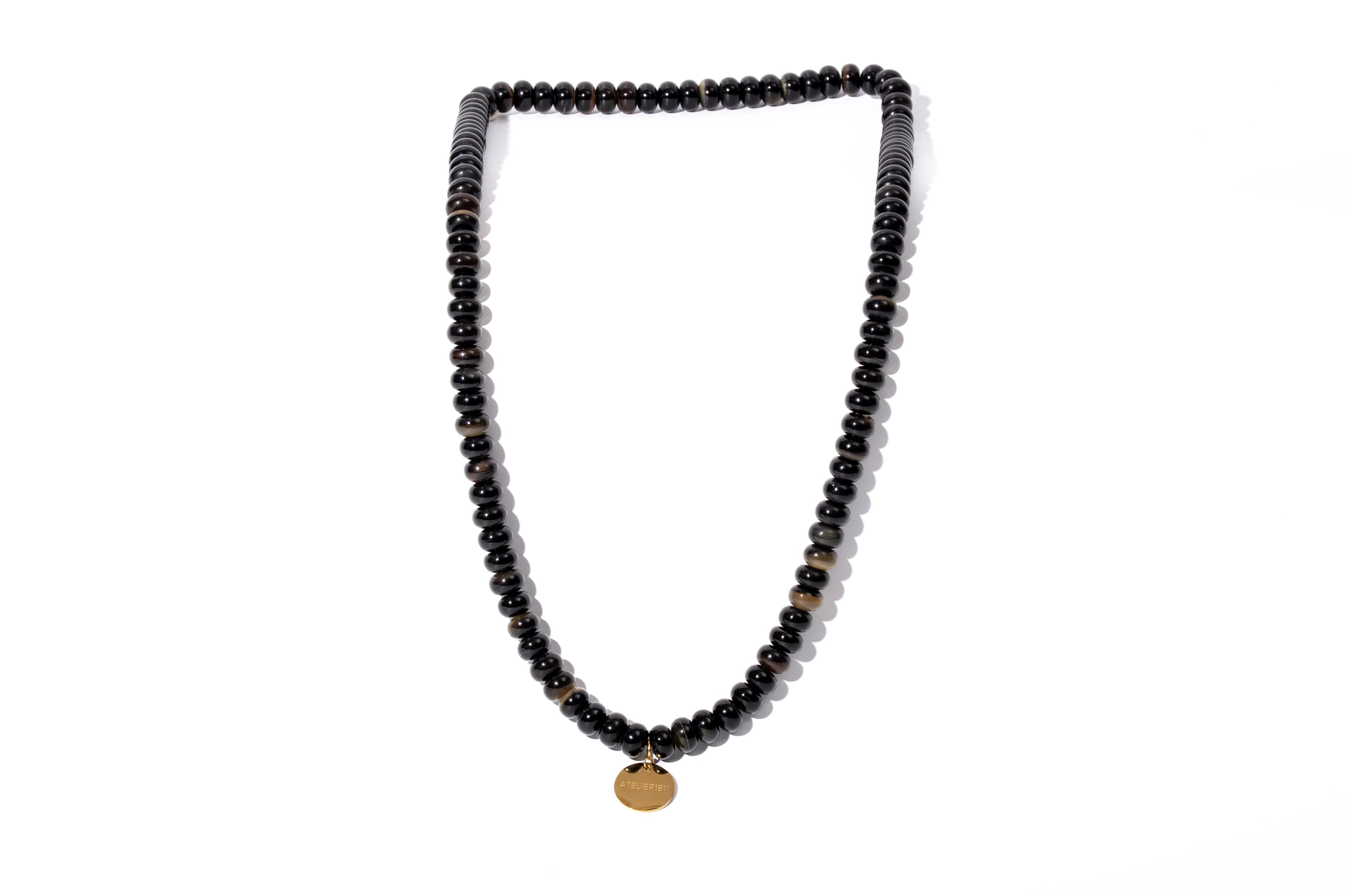 ATELIER1811 Sautoir Scarlett en perles de corne brune