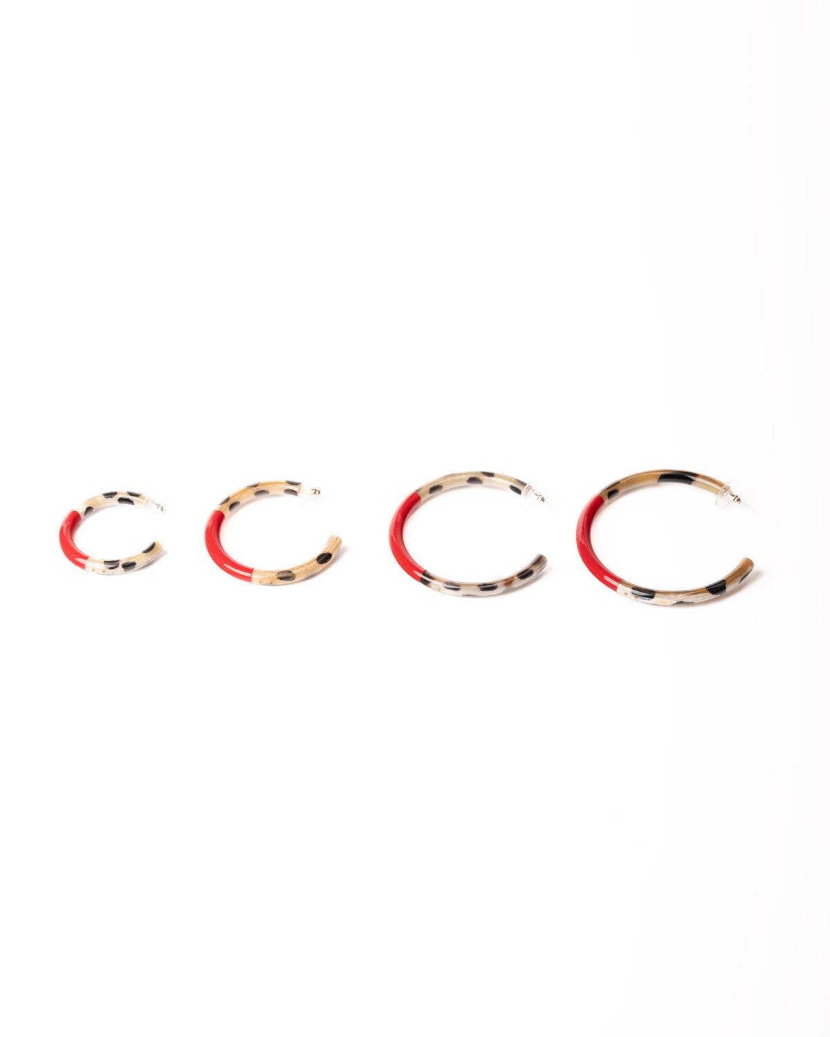 ATELIER1811 créoles Kathleen Léopard & Rouge (4 tailles)