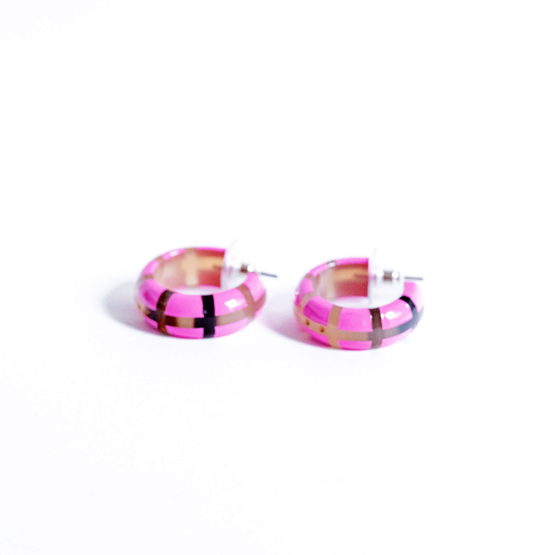 Créoles CLOTHILDE Rose Fluo