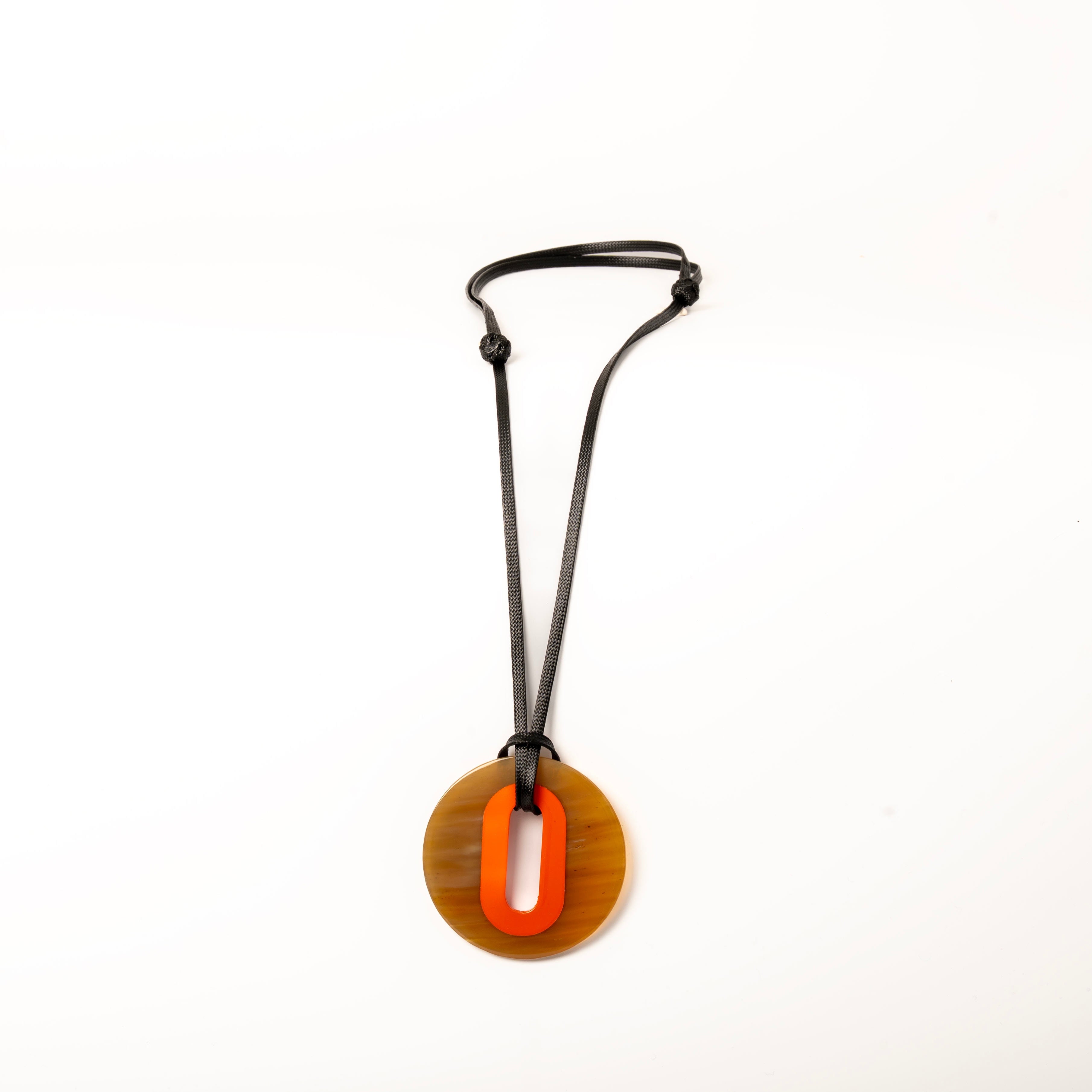 Pendentif Alice Corne Claire Orange