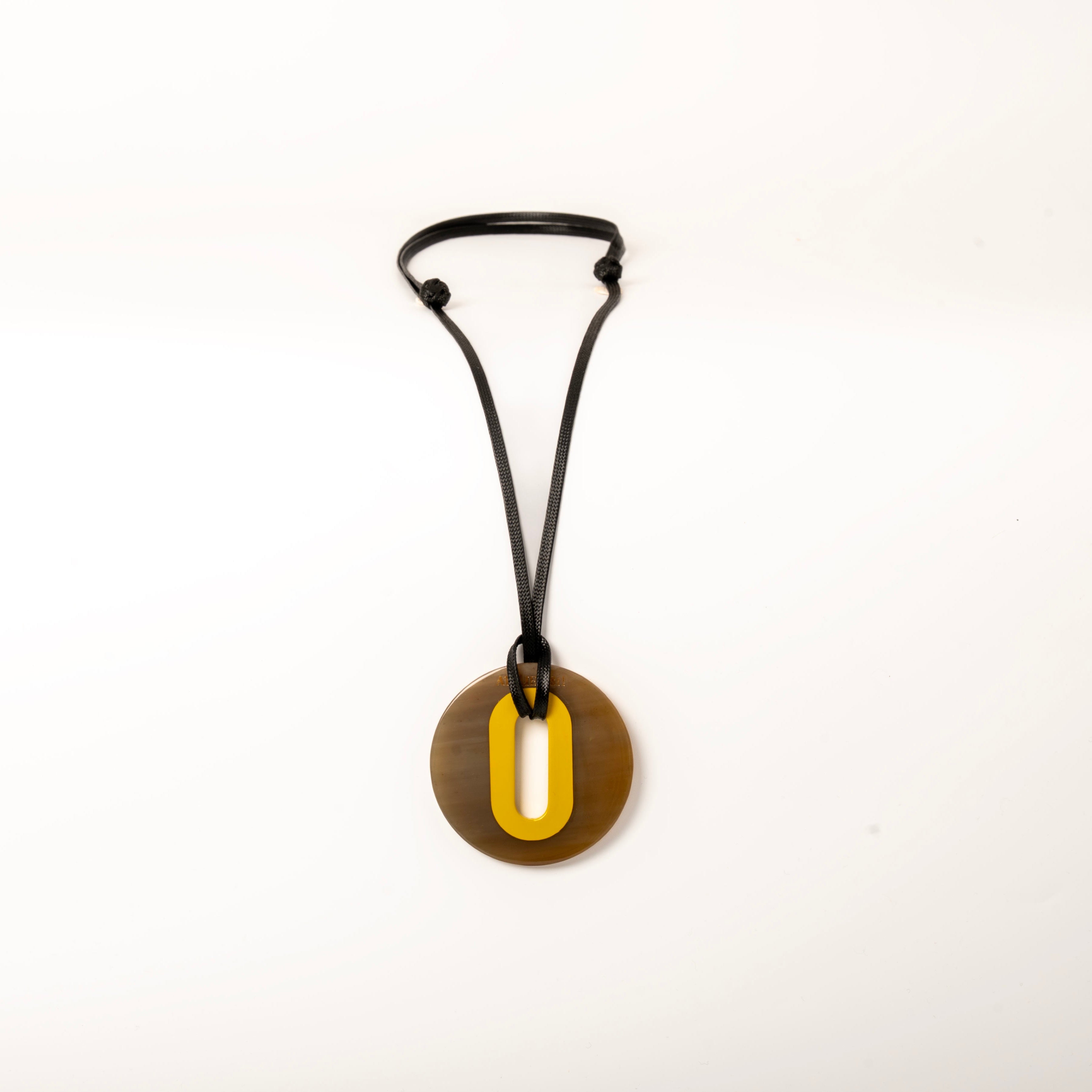 Pendentif Alice Corne Claire Jaune