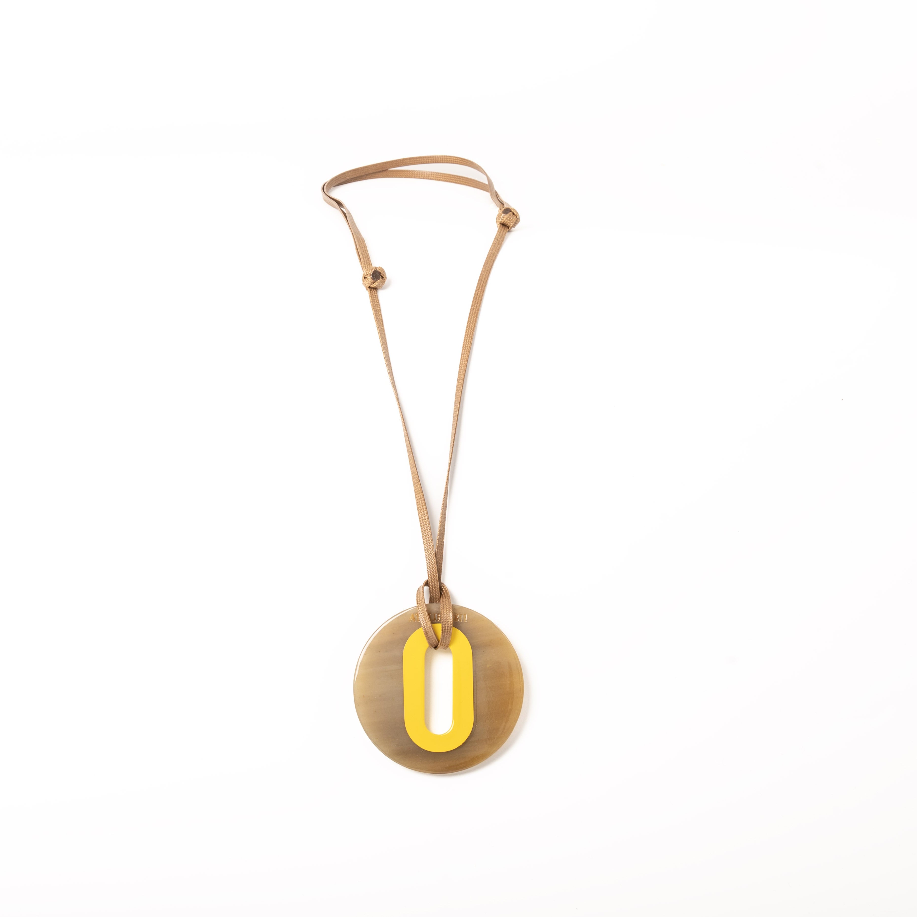 Pendentif Alice Corne Claire Jaune