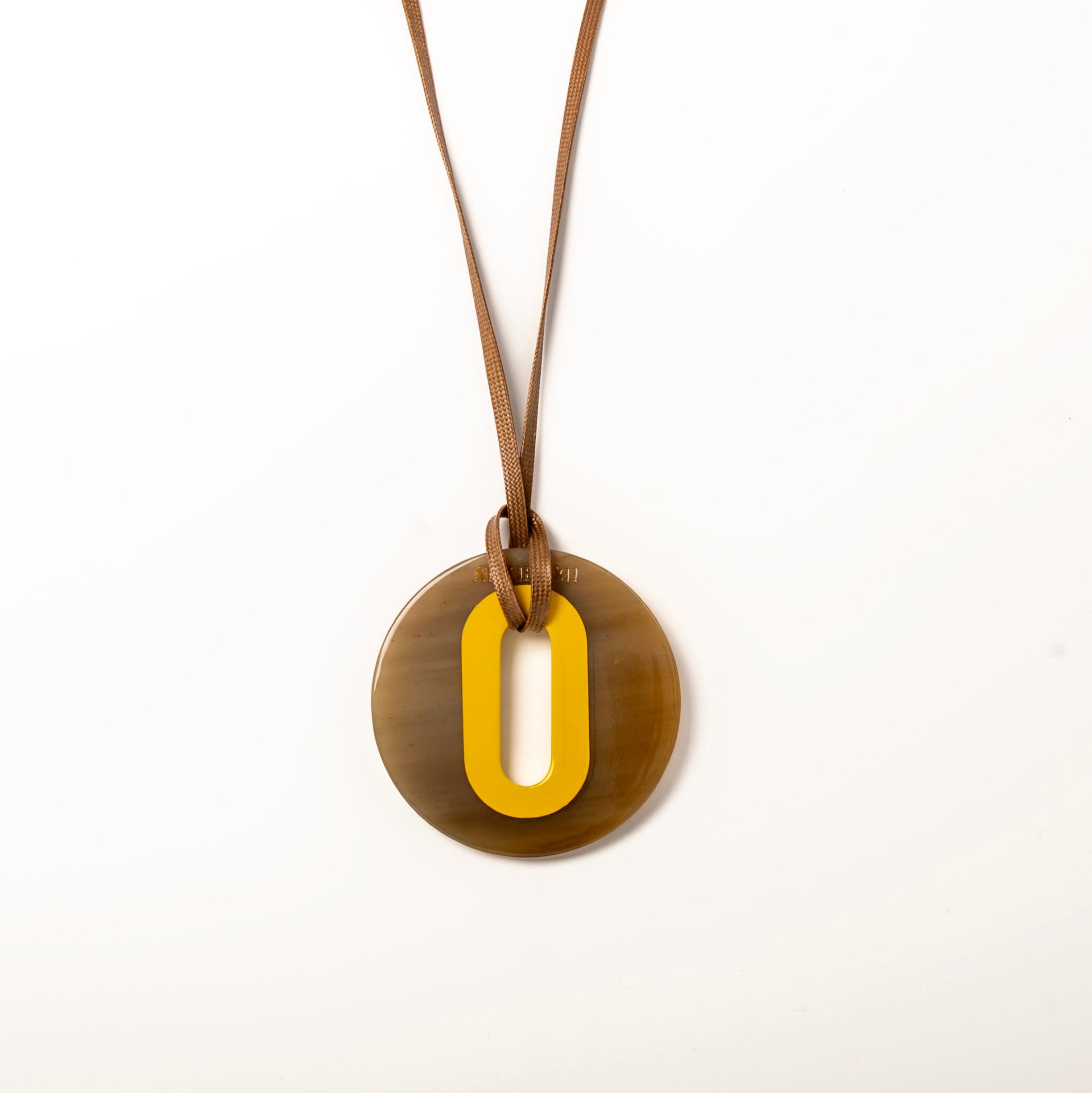 Pendentif Alice Corne Claire Jaune