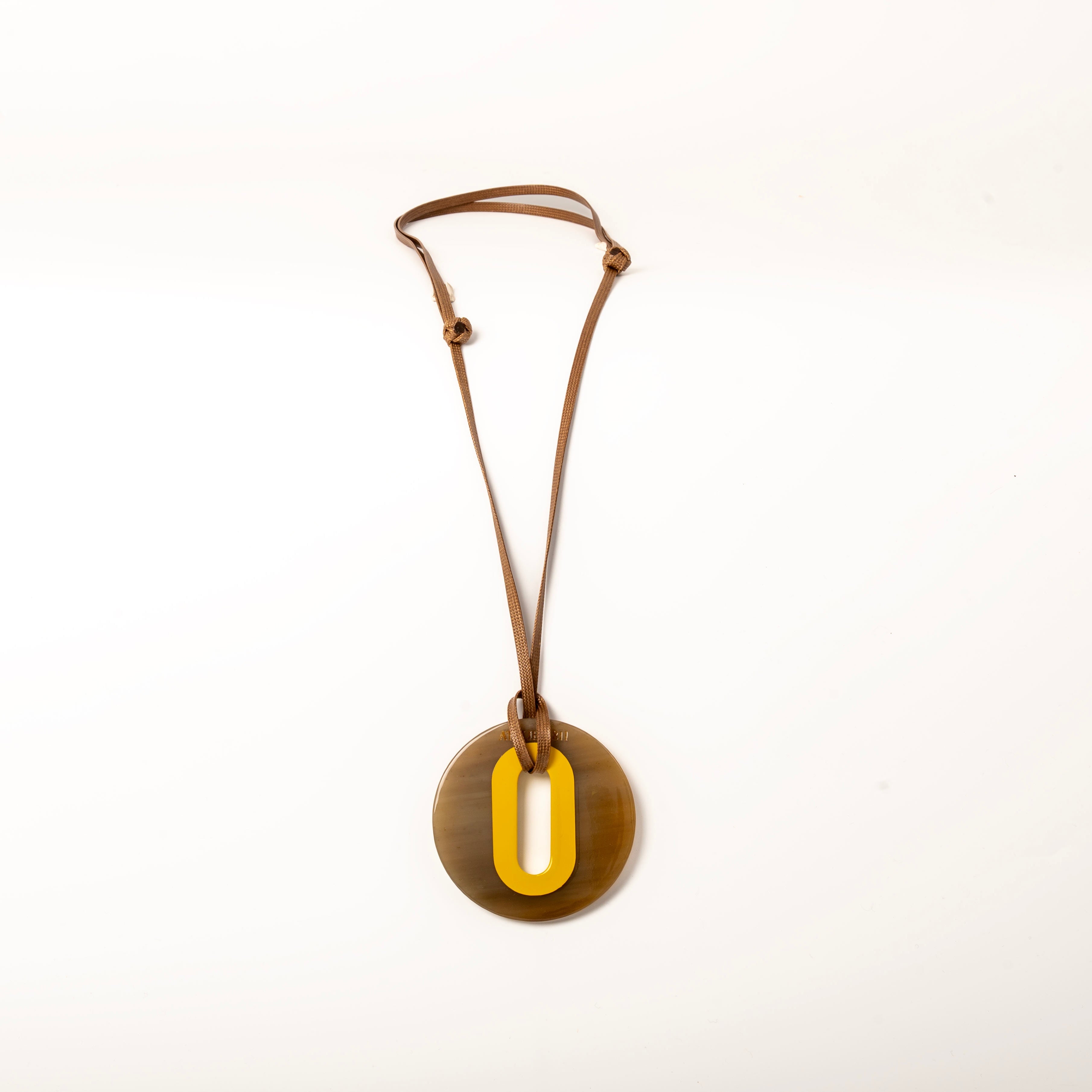 Pendentif Alice Corne Claire Jaune