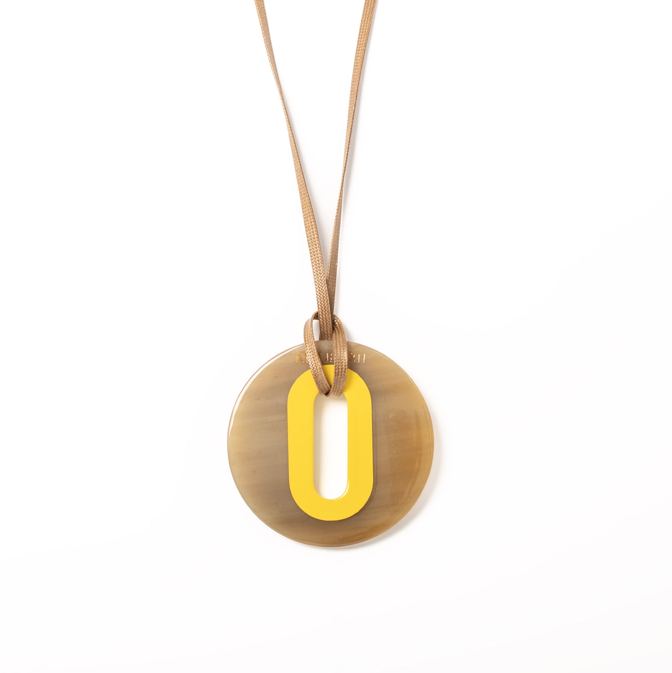 Pendentif Alice Corne Claire Jaune