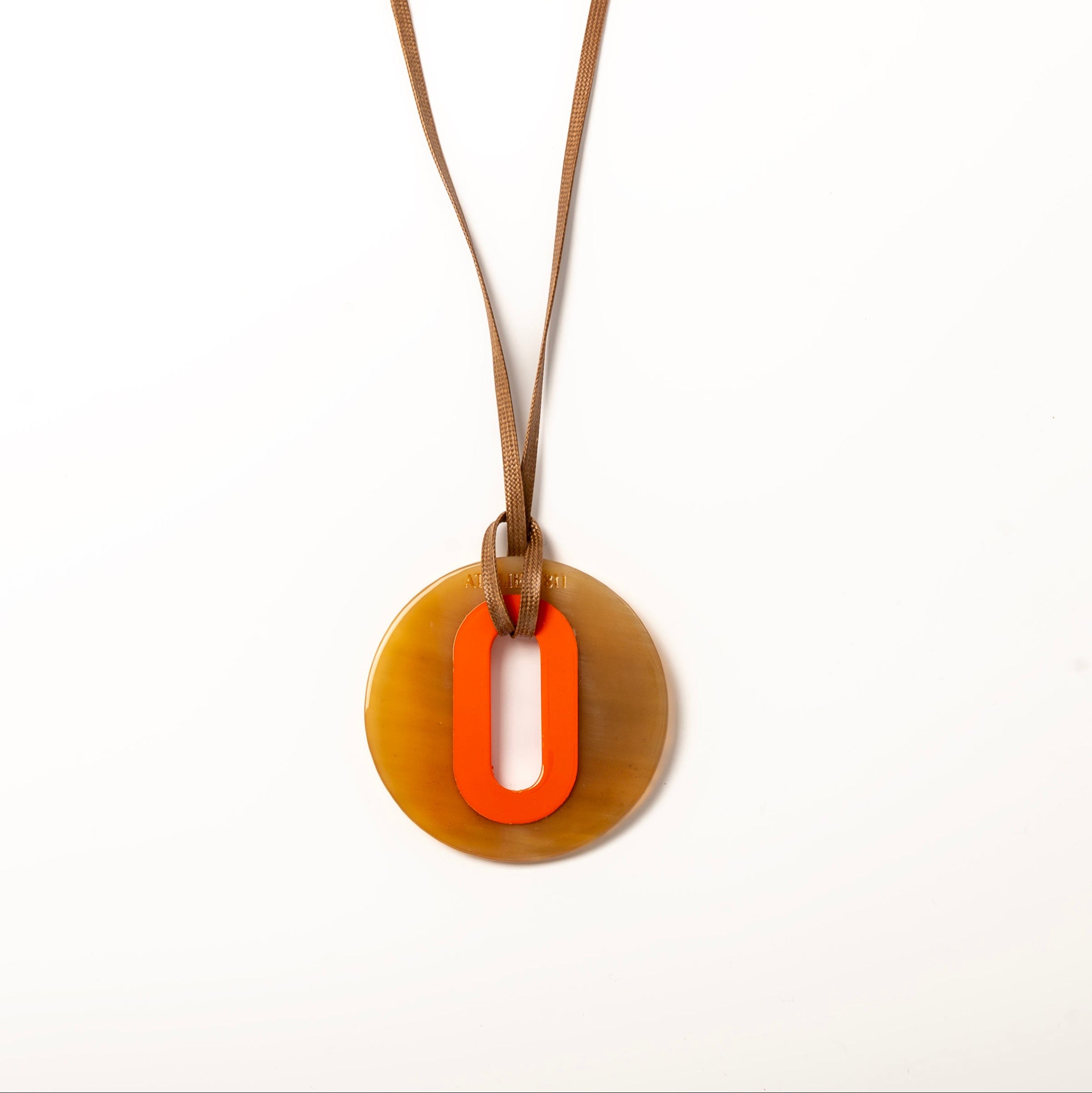 Pendentif Alice Corne Claire Orange