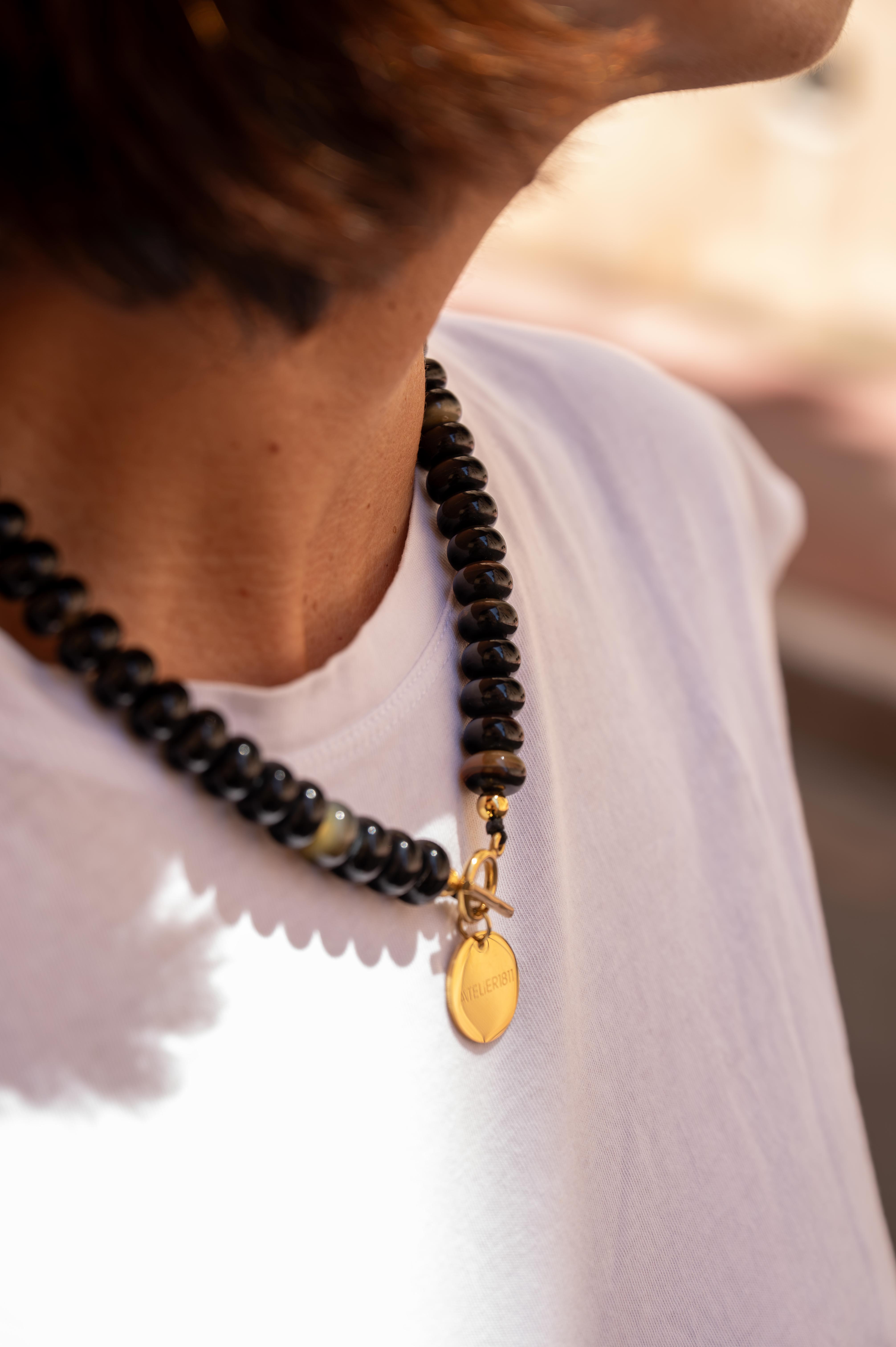 Collier SOFIA Corne Brune