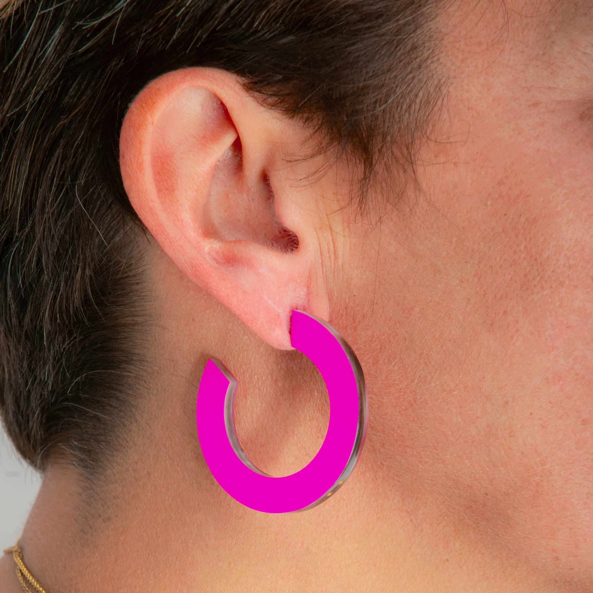 Créoles CÉLINE Rose Fluo