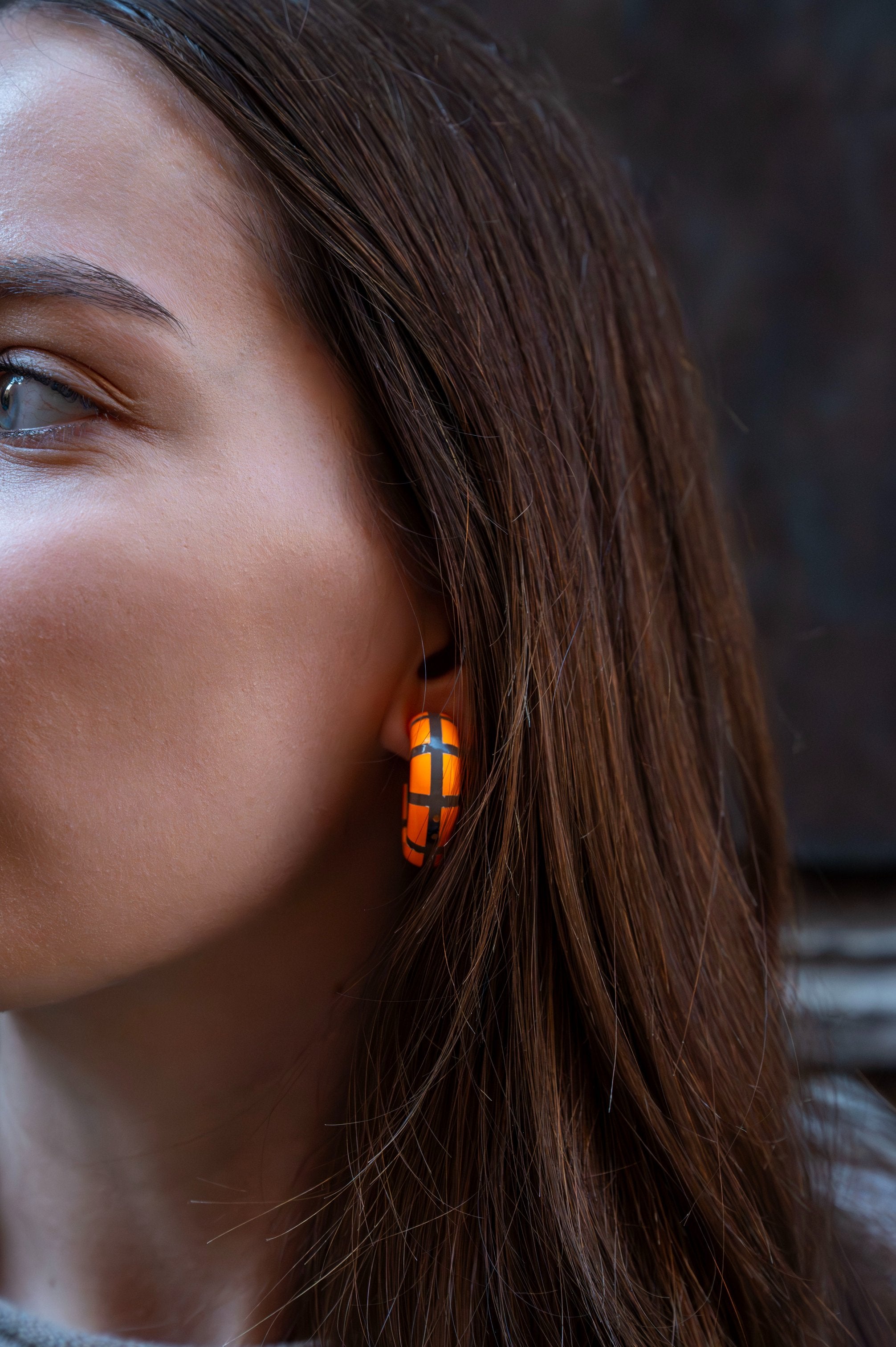 Créoles CLOTHILDE Orange Fluo