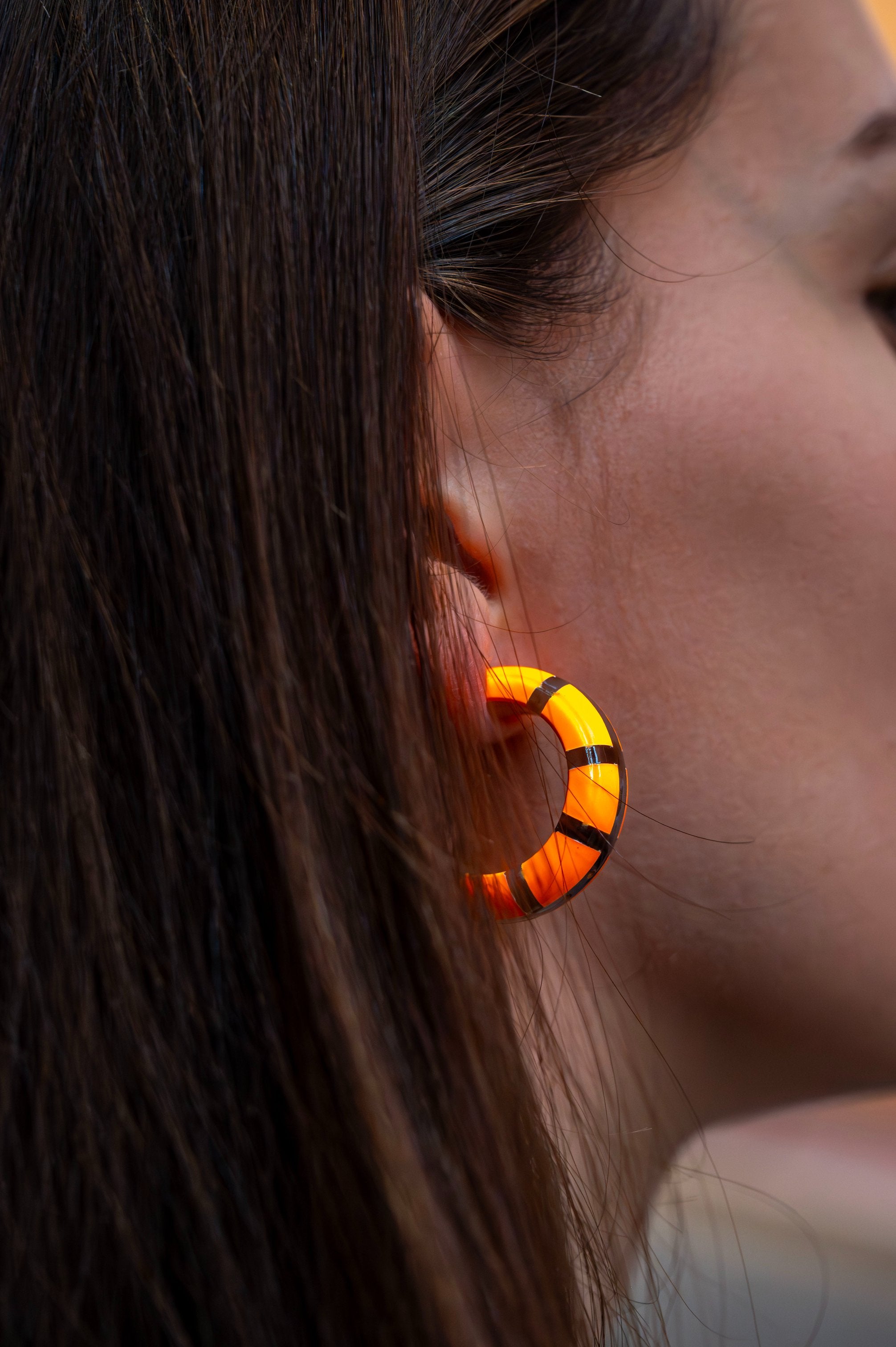 Créoles CLOTHILDE Orange Fluo