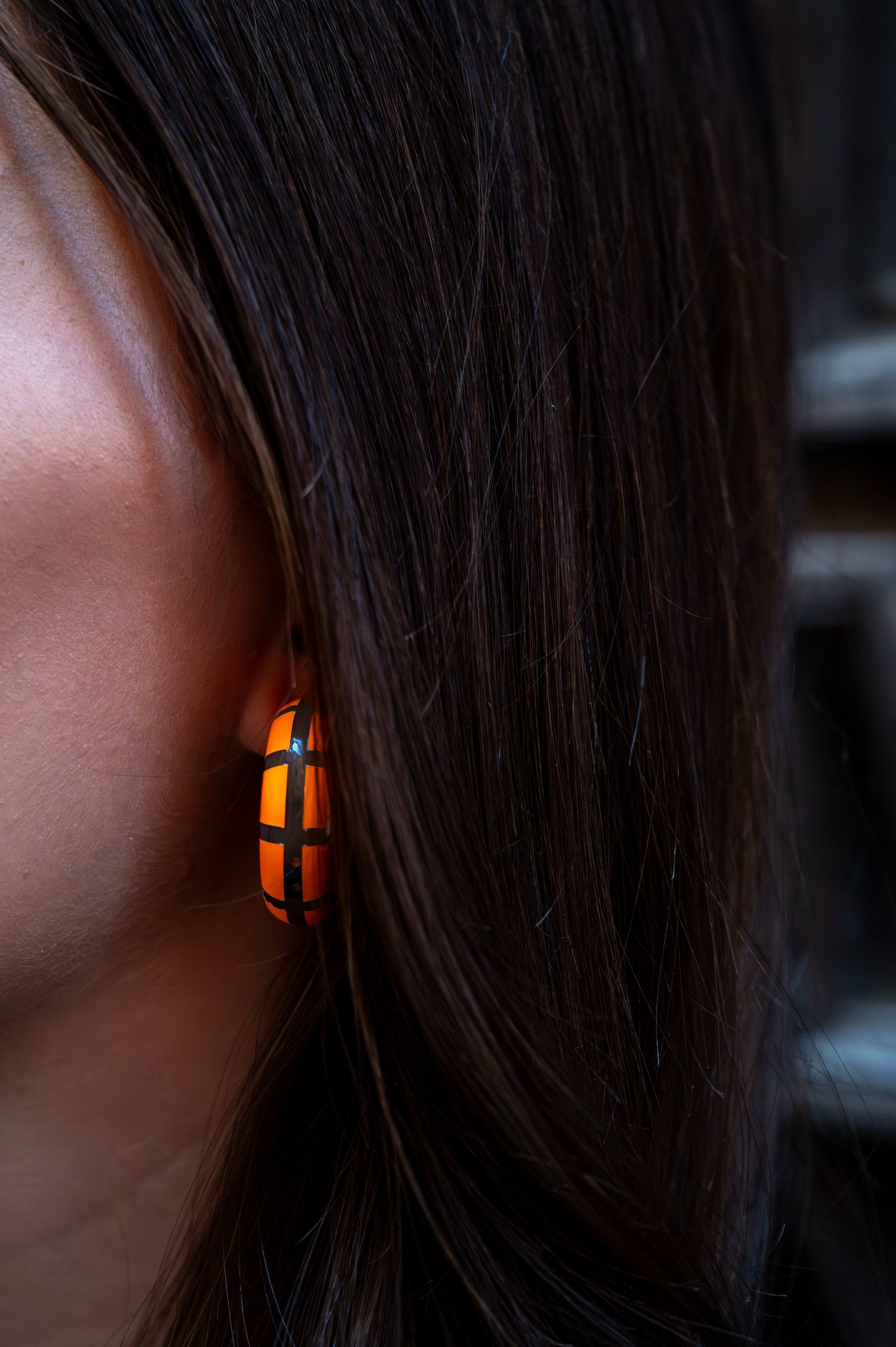 Créoles CLOTHILDE Orange Fluo