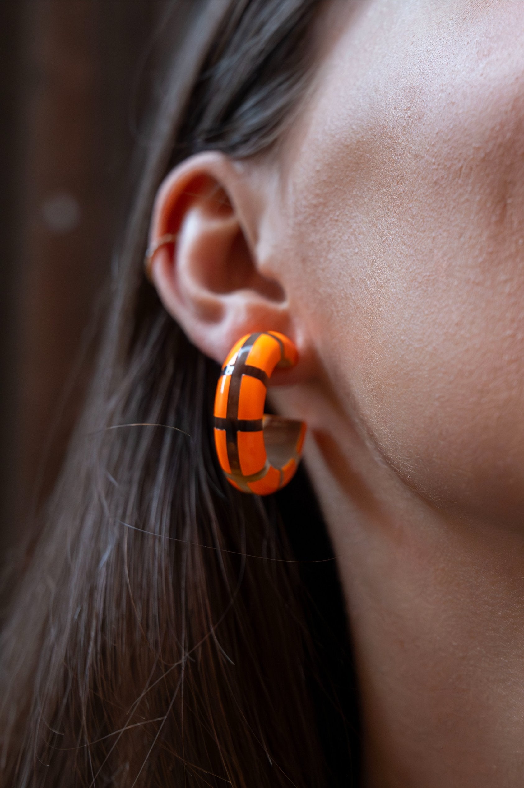 Créoles CLOTHILDE Orange Fluo