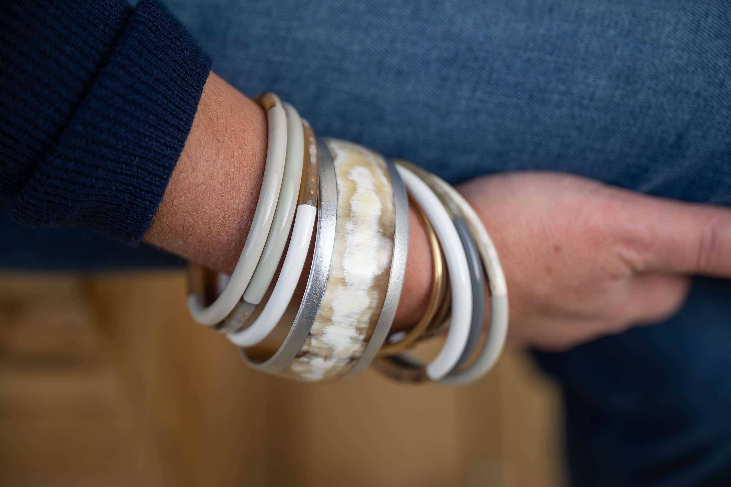 ATELIER1811 Bracelets Balthazar Argent & Joe Blanc ciment 