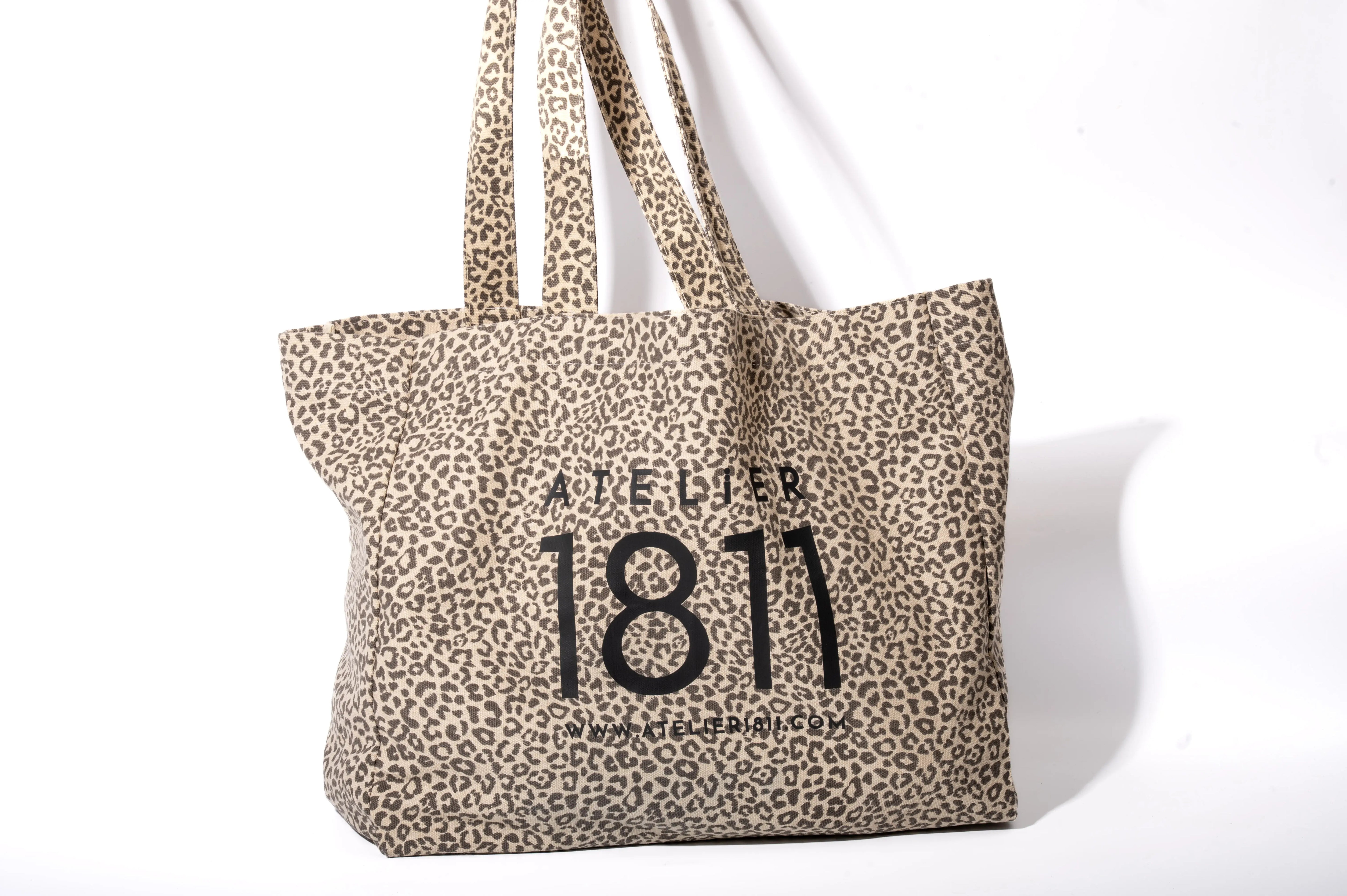 ATELIER1811 Cabas en coton Léopard 
