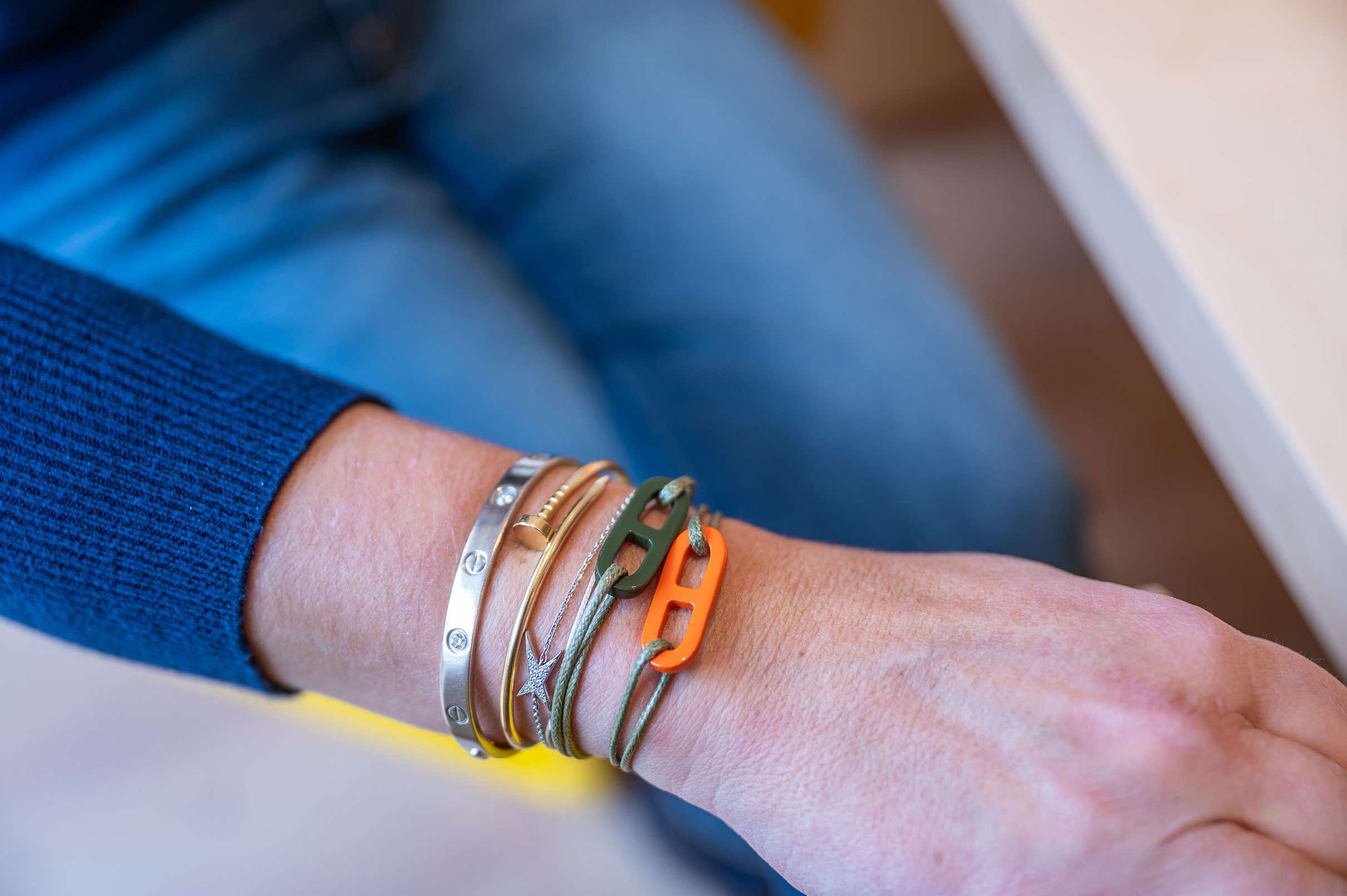 ATELIER1811 Bracelet Maillon Martin sur lien Kaki ajustable 