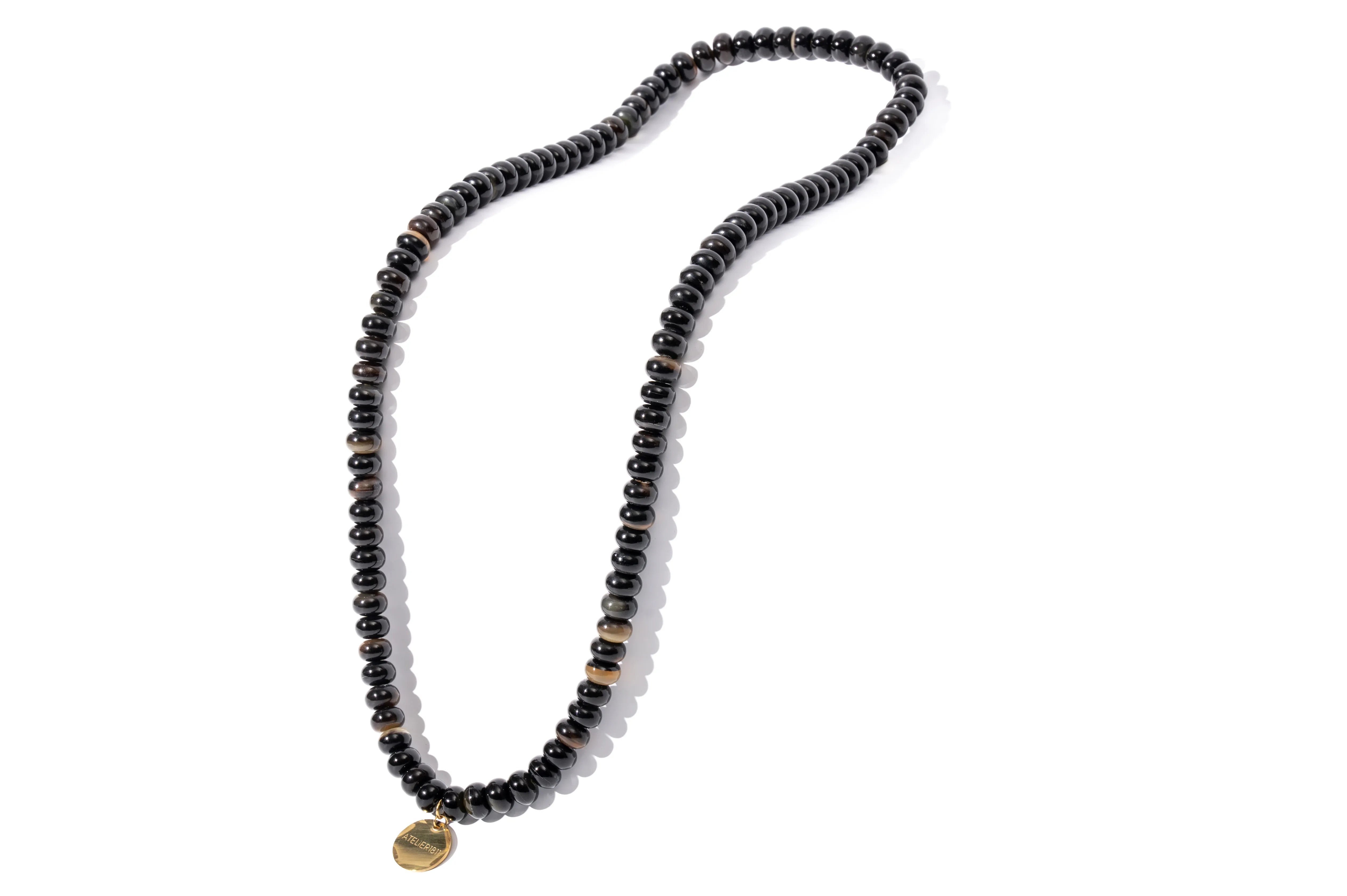 ATELIER1811  Sautoir Scarlett en perles de corne naturelle brune 