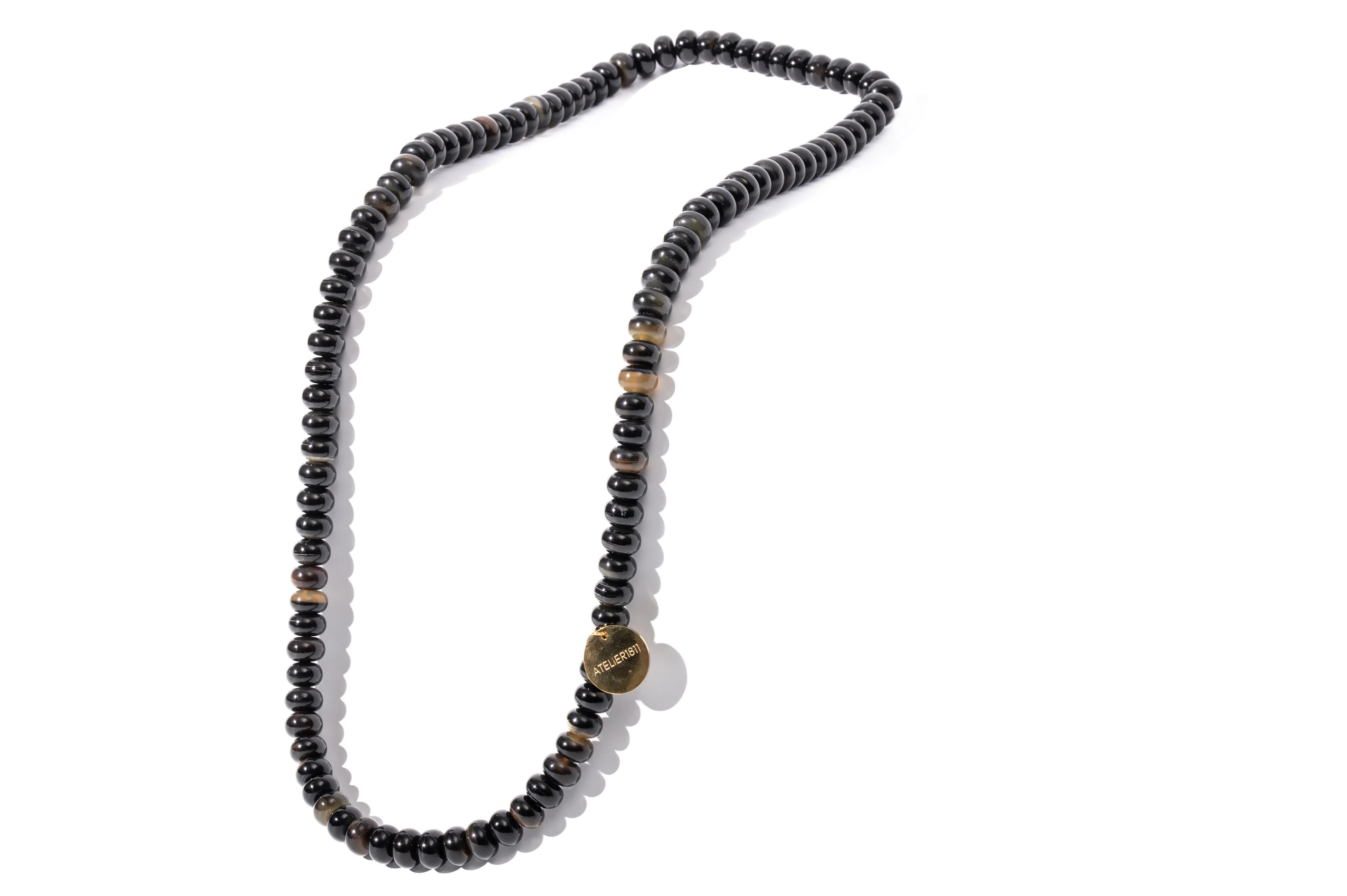 ATELIER1811  Sautoir Scarlett en perles de corne naturelle brune 