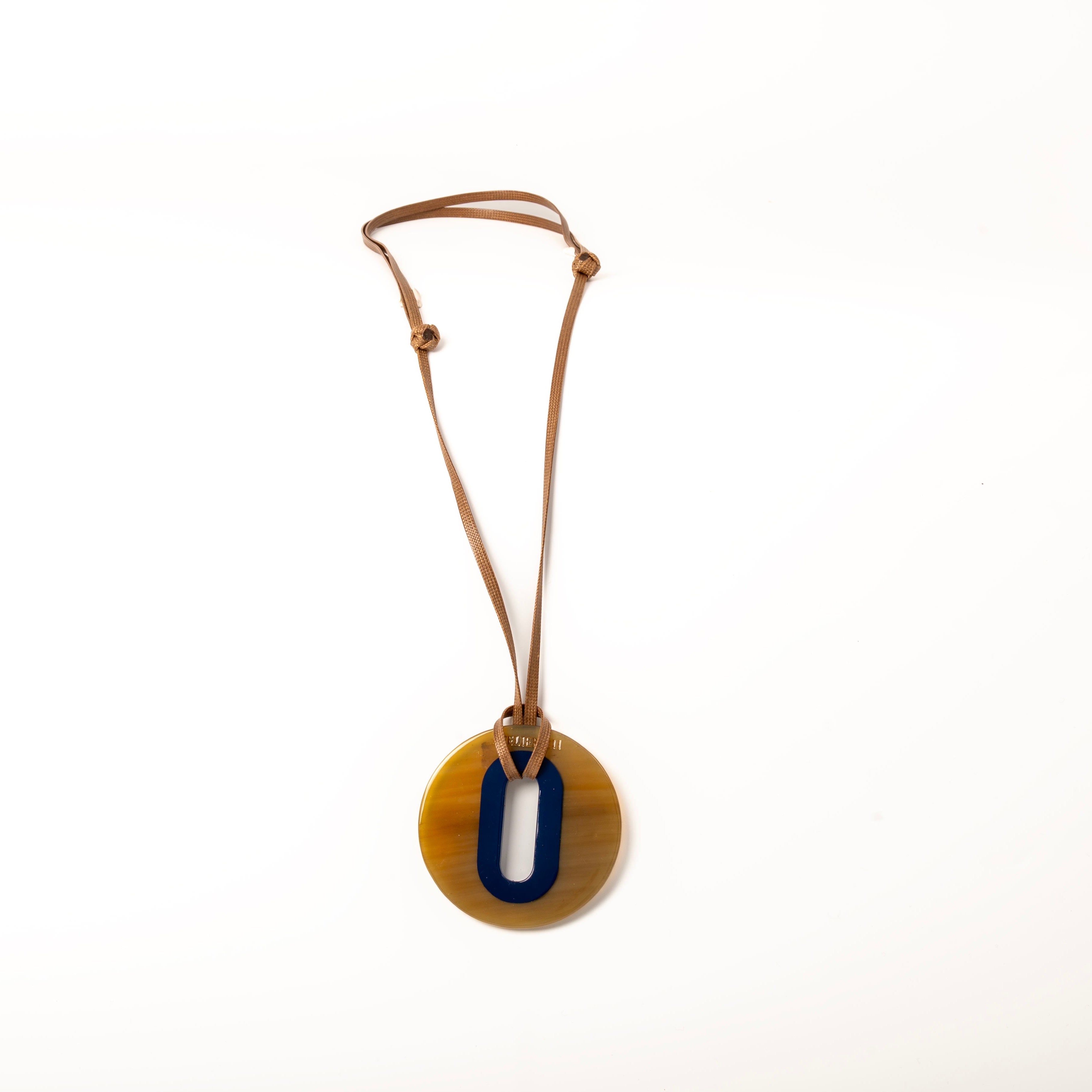 Pendentif Alice Corne Claire Bleu