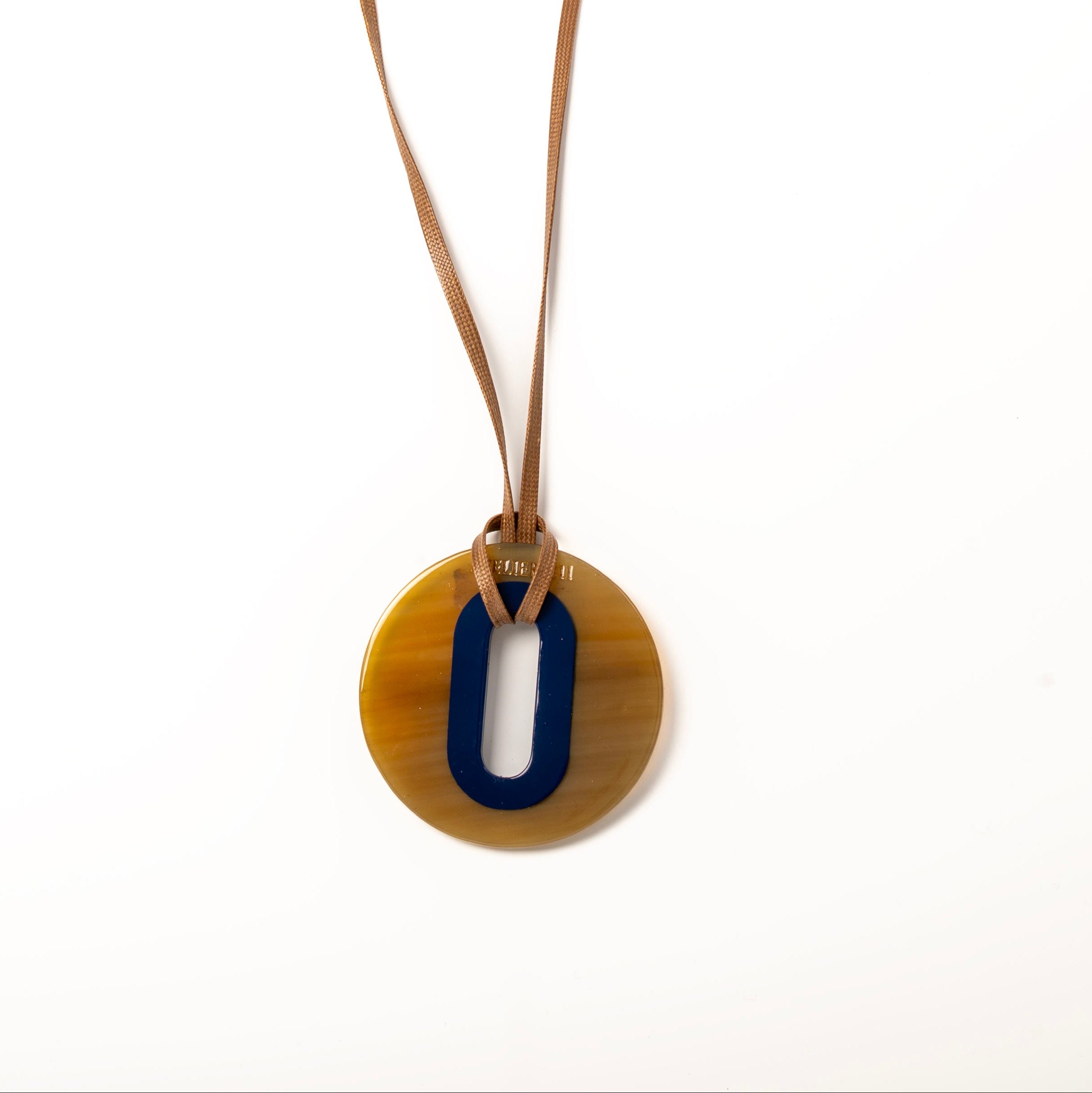 Pendentif Alice Corne Claire Bleu