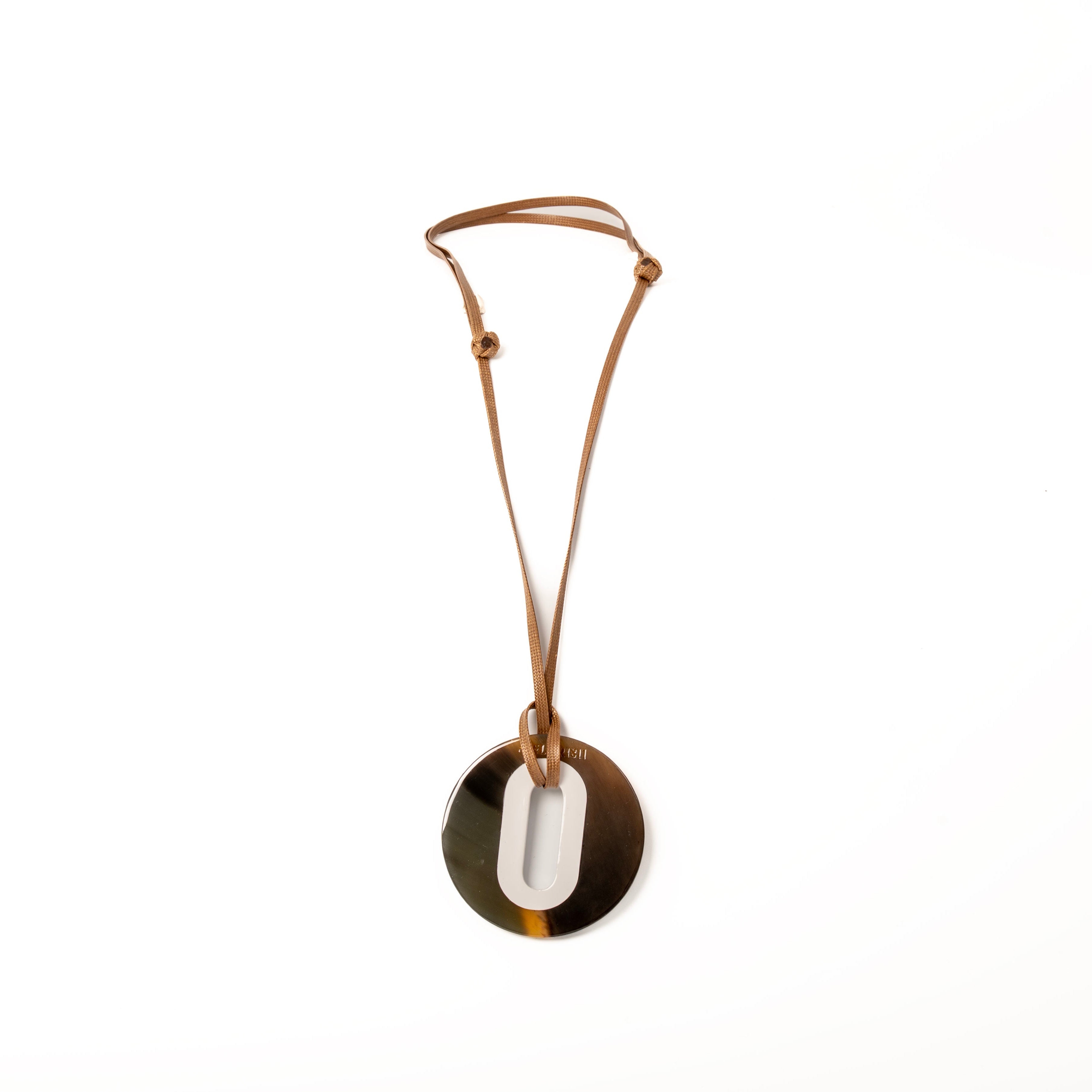 Pendentif Alice Corne Brune Blanc