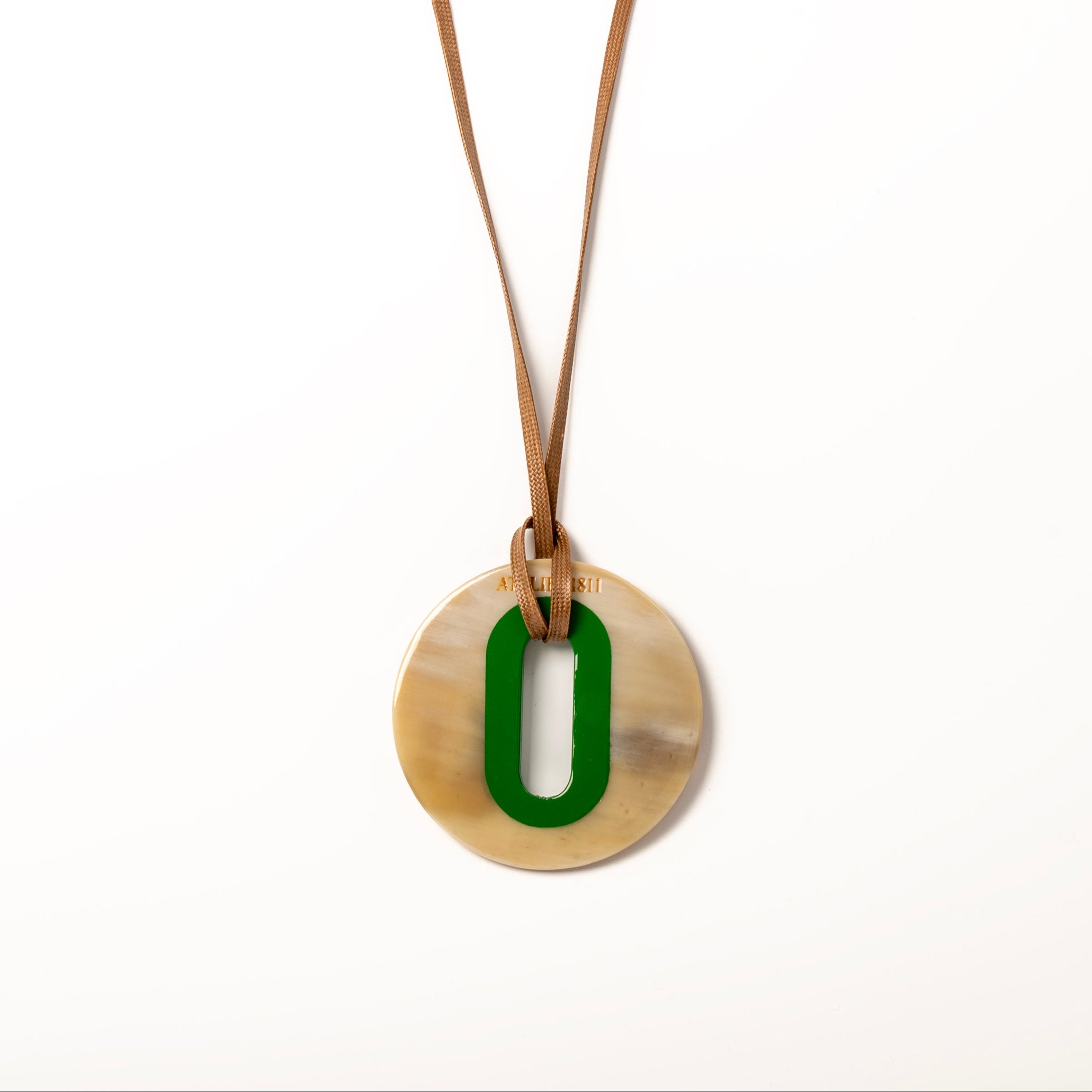 Pendentif Alice Corne Claire Vert