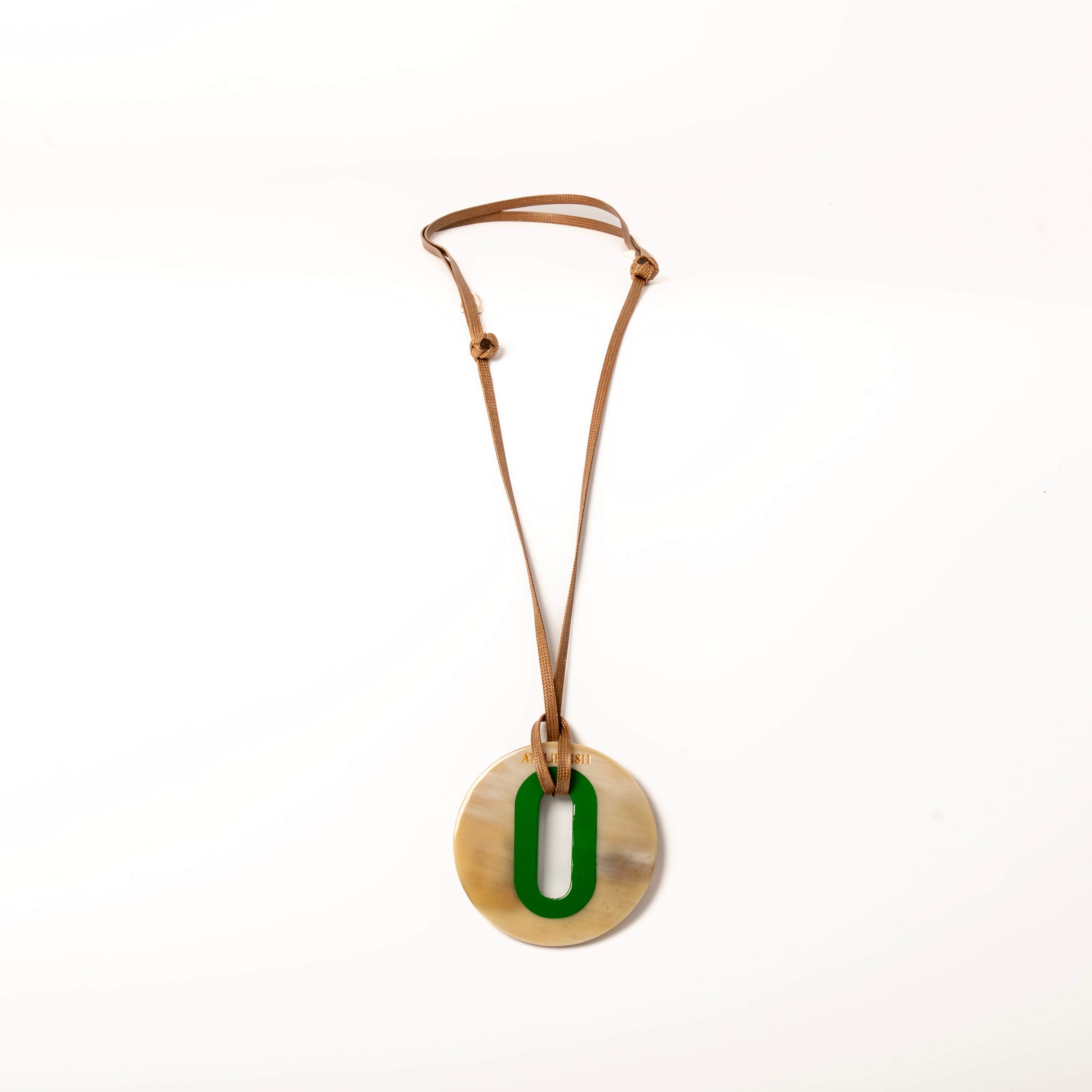 Pendentif Alice Corne Claire Vert