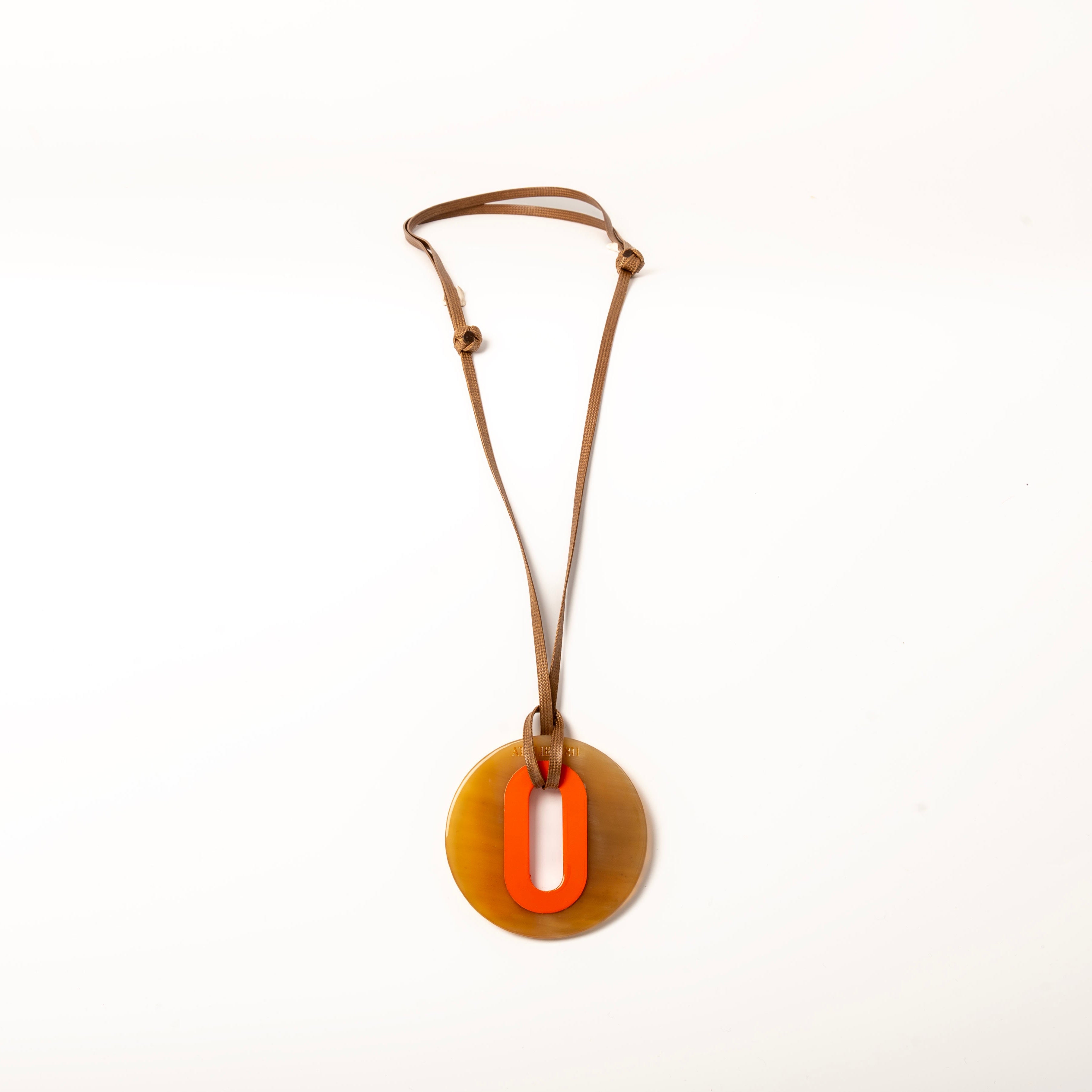 Pendentif Alice Corne Claire Orange