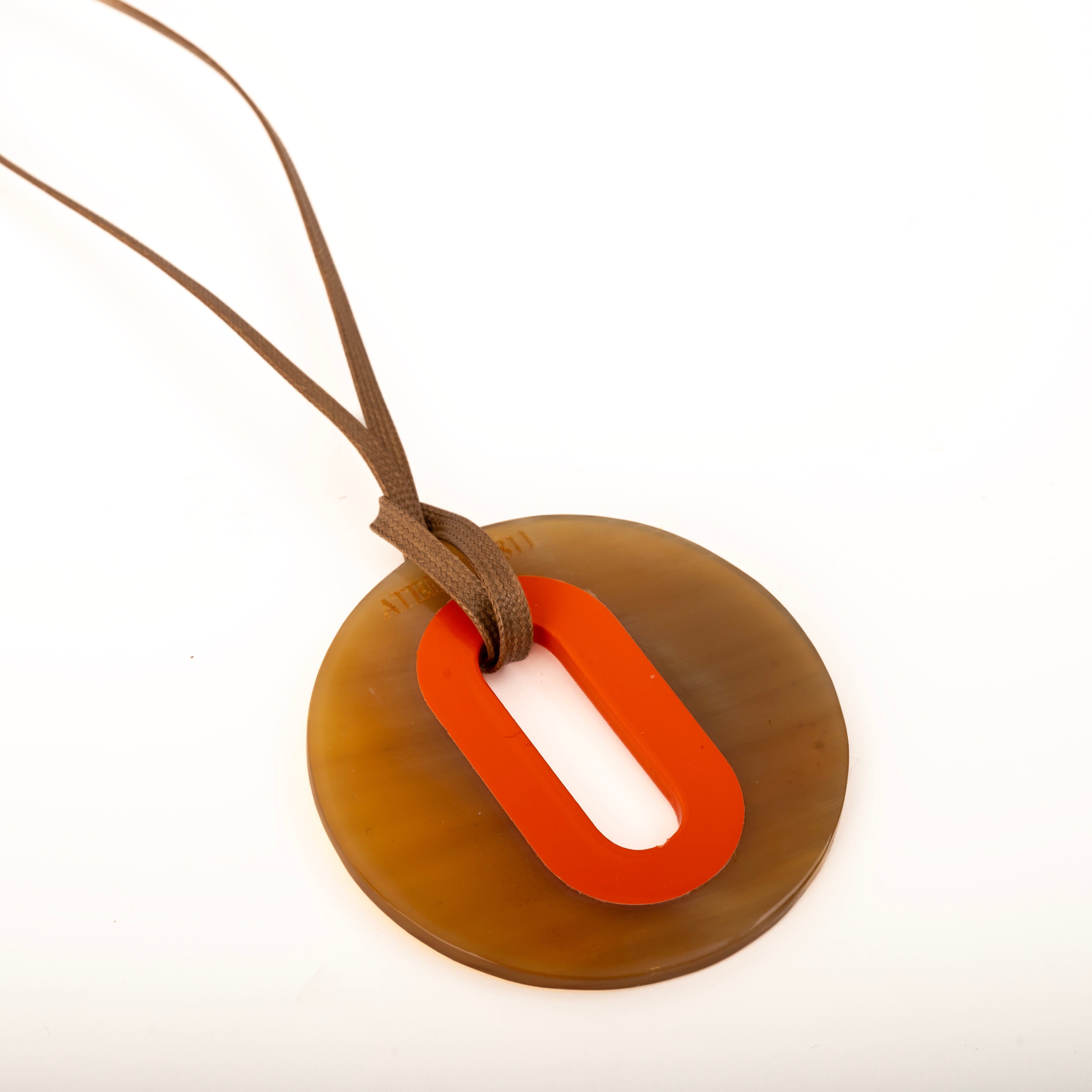 Pendentif Alice Corne Claire Orange